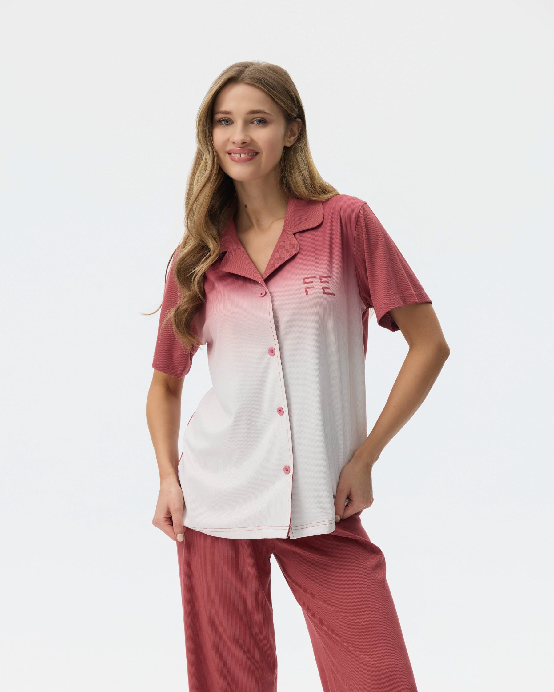 بيجامة نسائية - قطعتين (M-2XL)