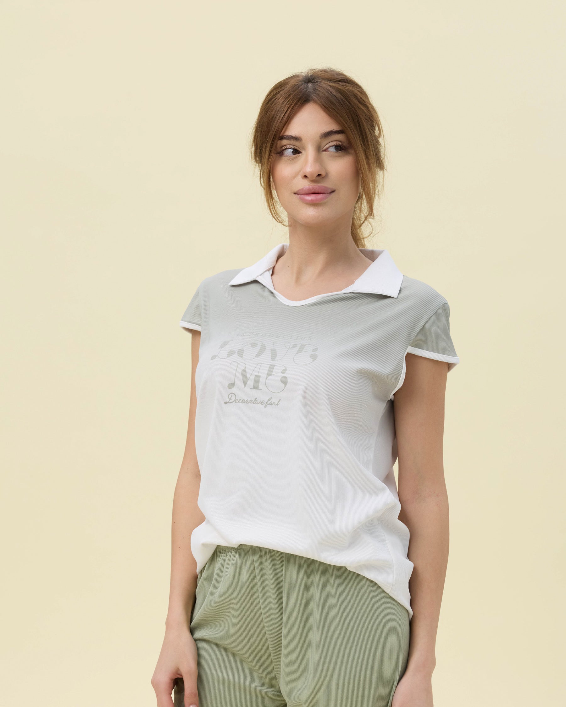 بيجامة نسائية - قطعتين (M-2XL)