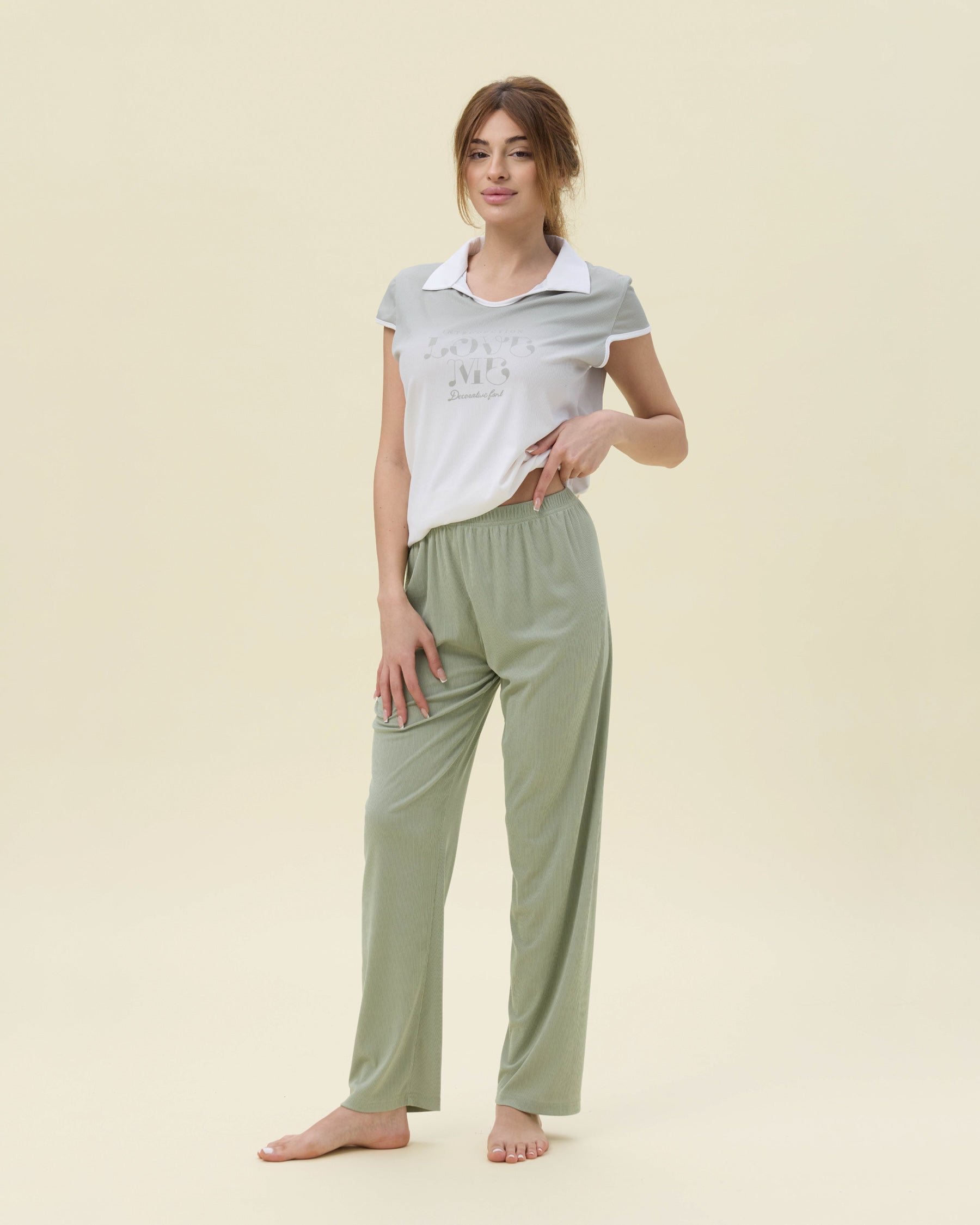 بيجامة نسائية - قطعتين (M-2XL)