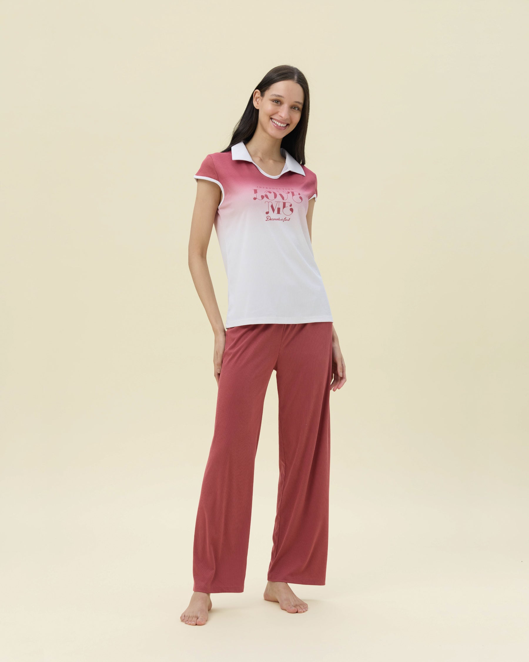 بيجامة نسائية - قطعتين (M-2XL)