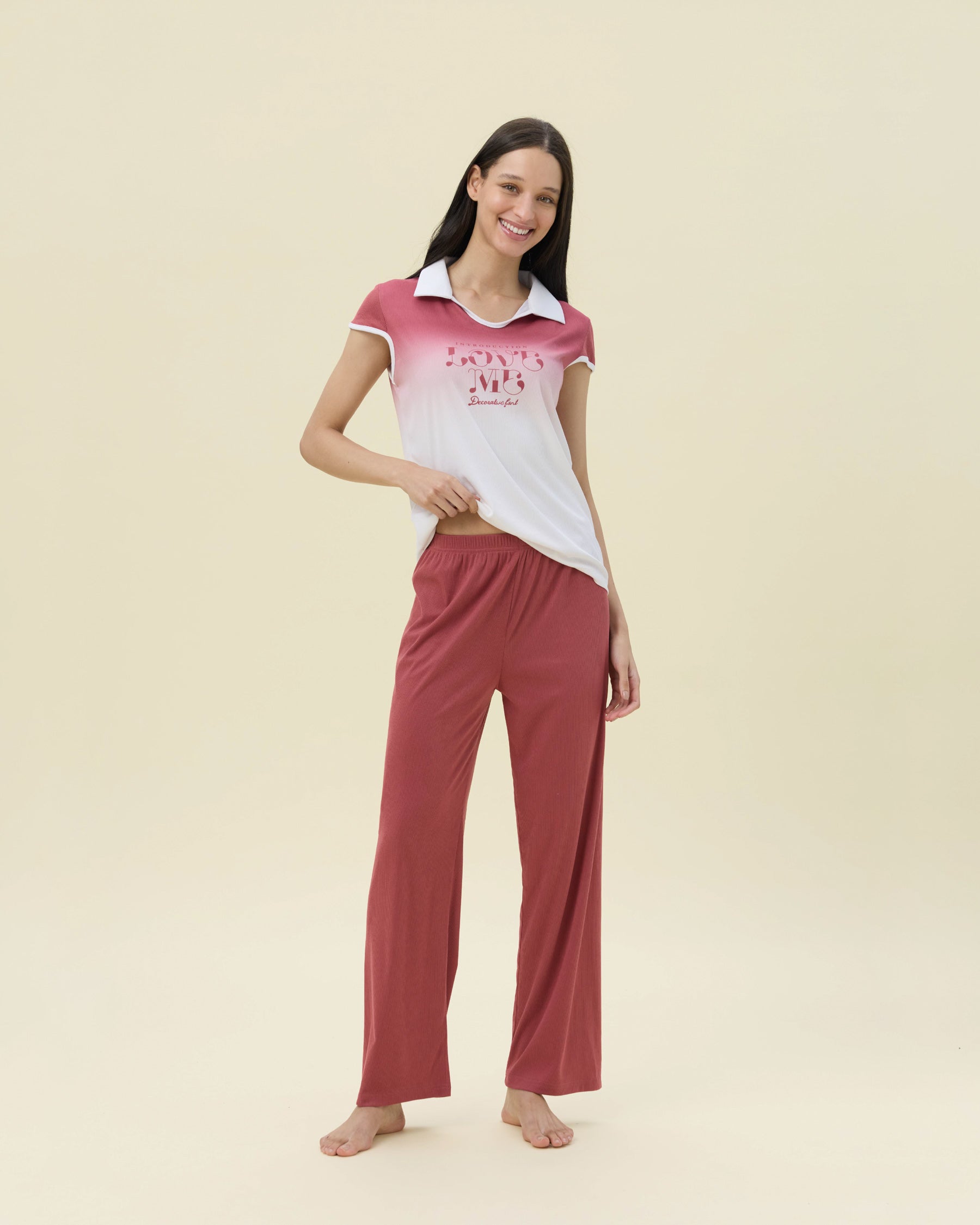 بيجامة نسائية - قطعتين (M-2XL)