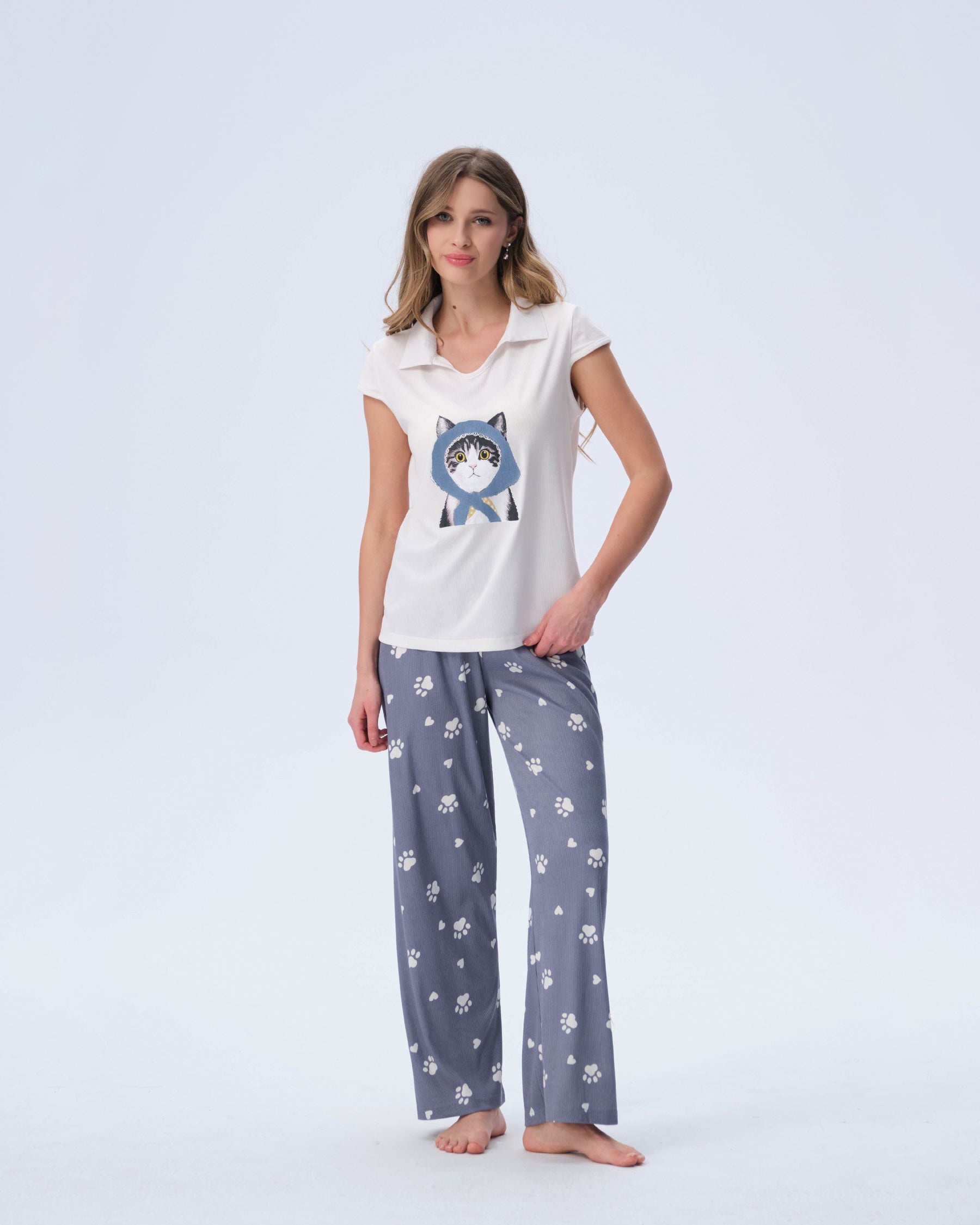 بيجامة نسائية - قطعتين (M-2XL)