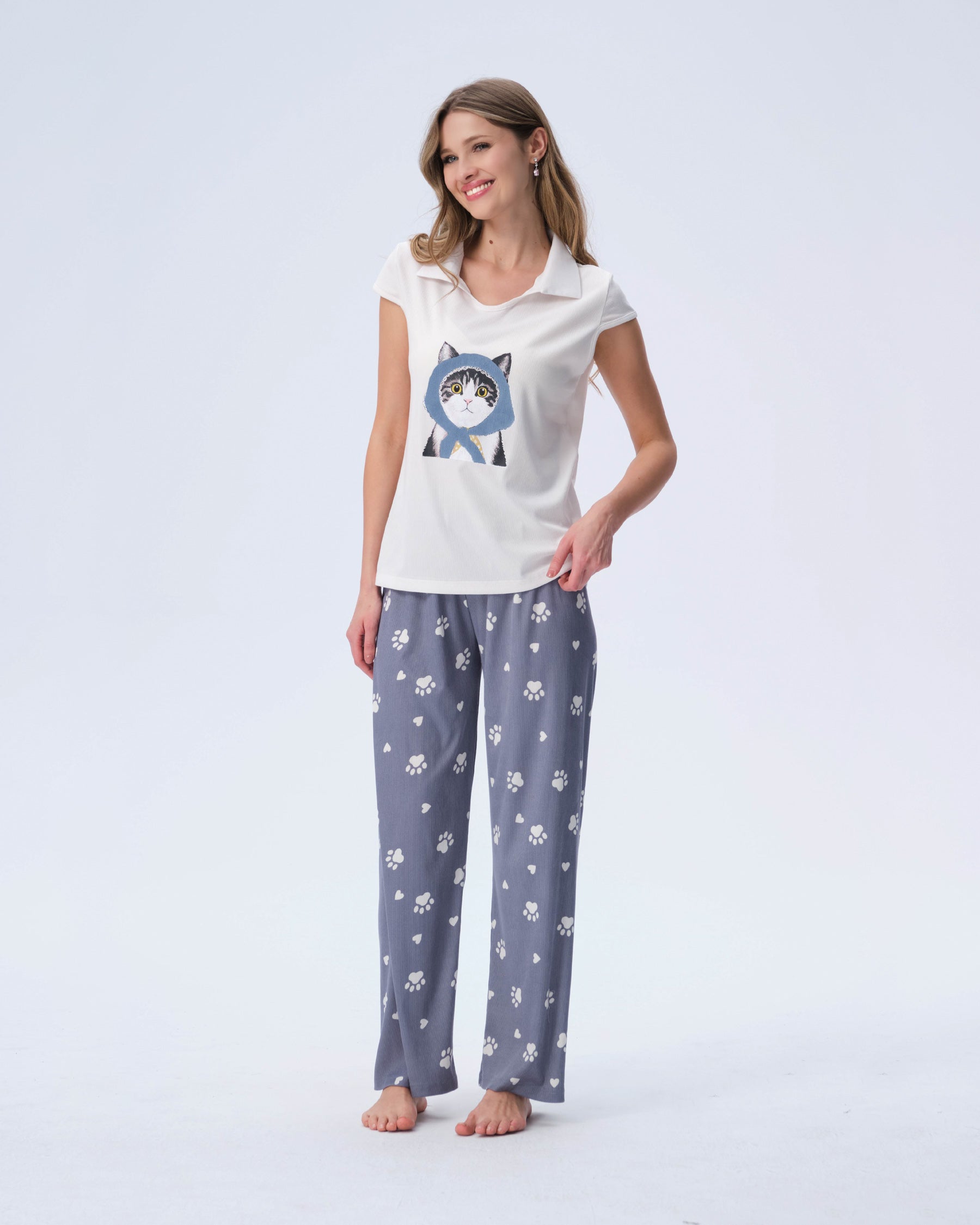 بيجامة نسائية - قطعتين (M-2XL)