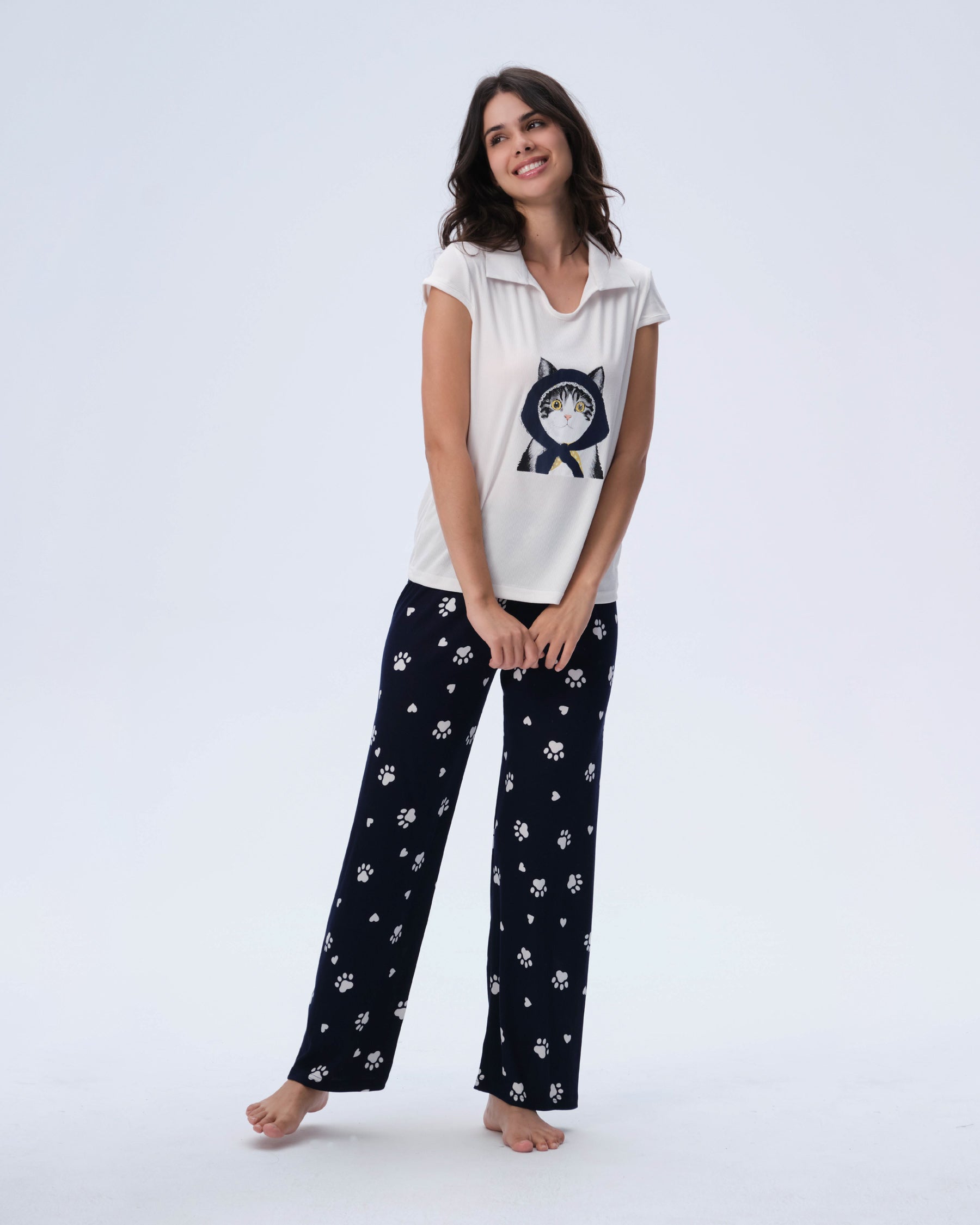 بيجامة نسائية - قطعتين (M-2XL)