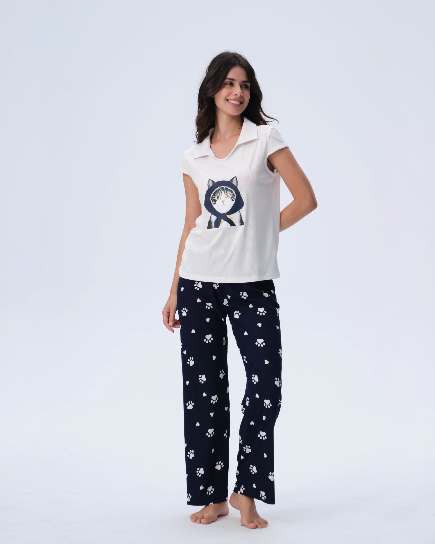 بيجامة نسائية - قطعتين (M-2XL)