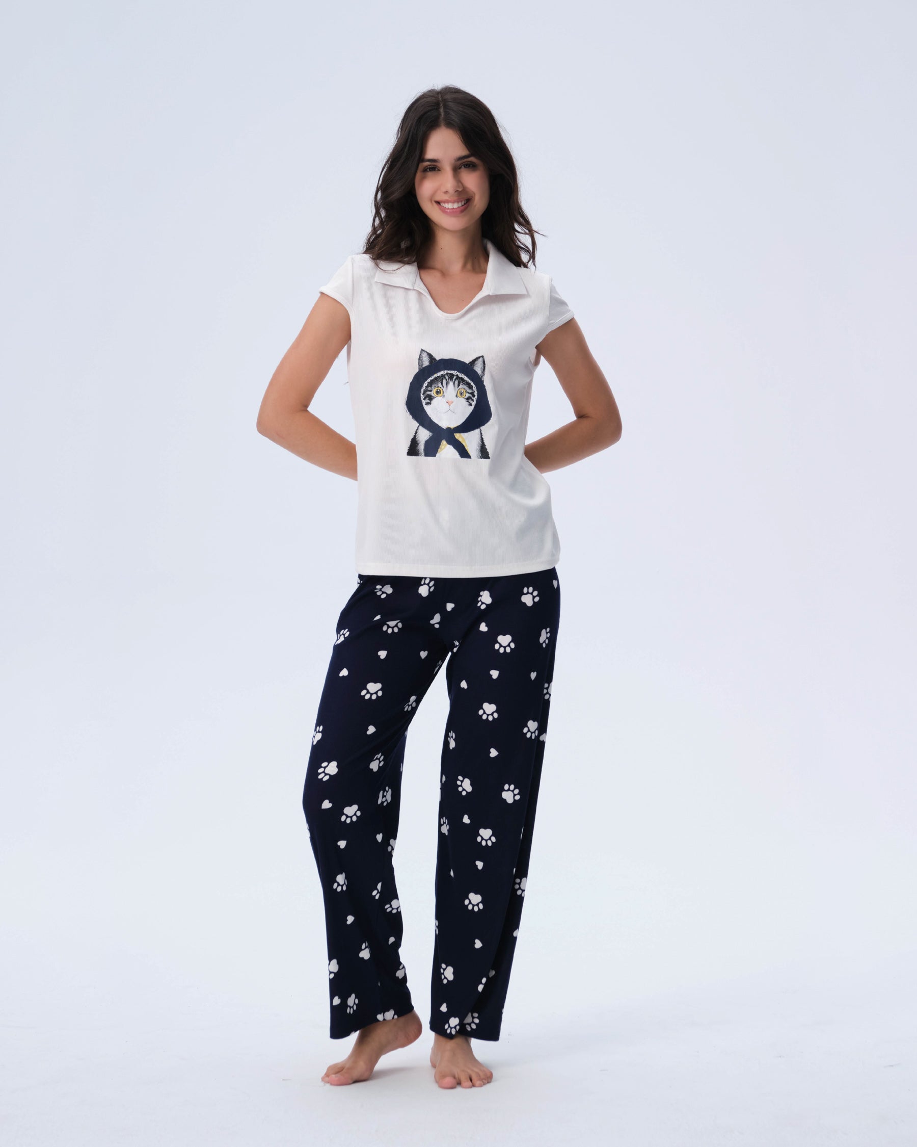 بيجامة نسائية - قطعتين (M-2XL)