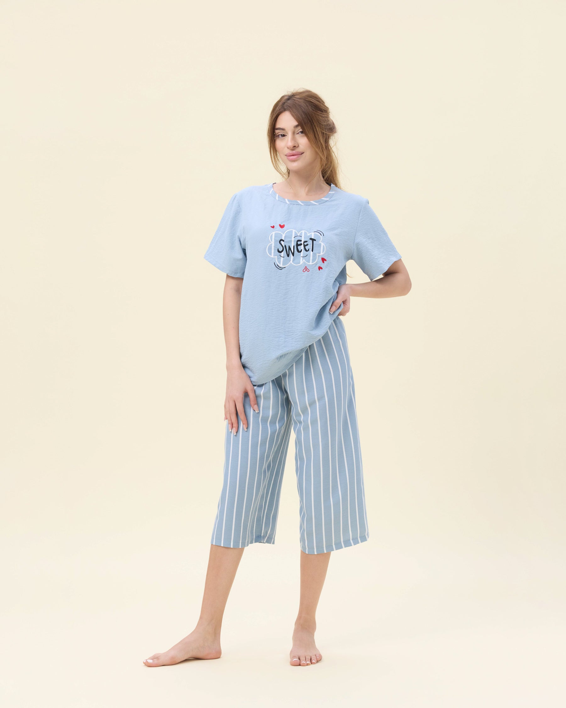 بيجامة نسائية - قطعتين (M-2XL)