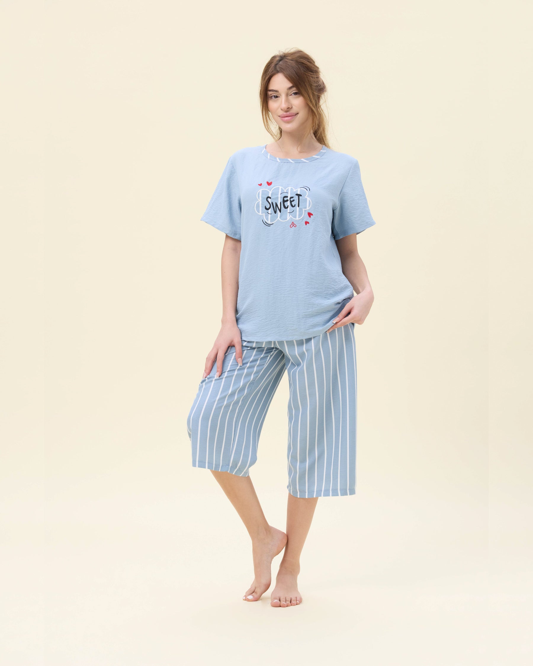 بيجامة نسائية - قطعتين (M-2XL)