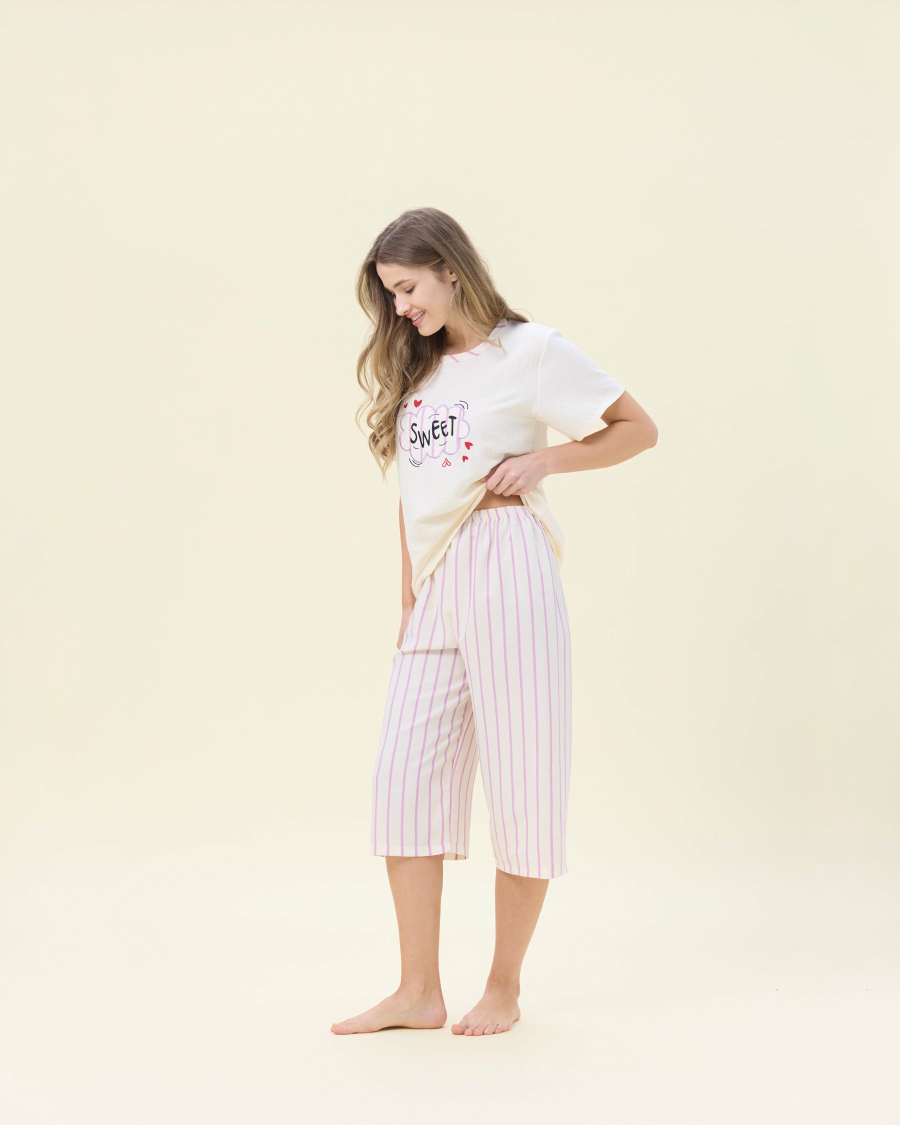 بيجامة نسائية - قطعتين (M-2XL)