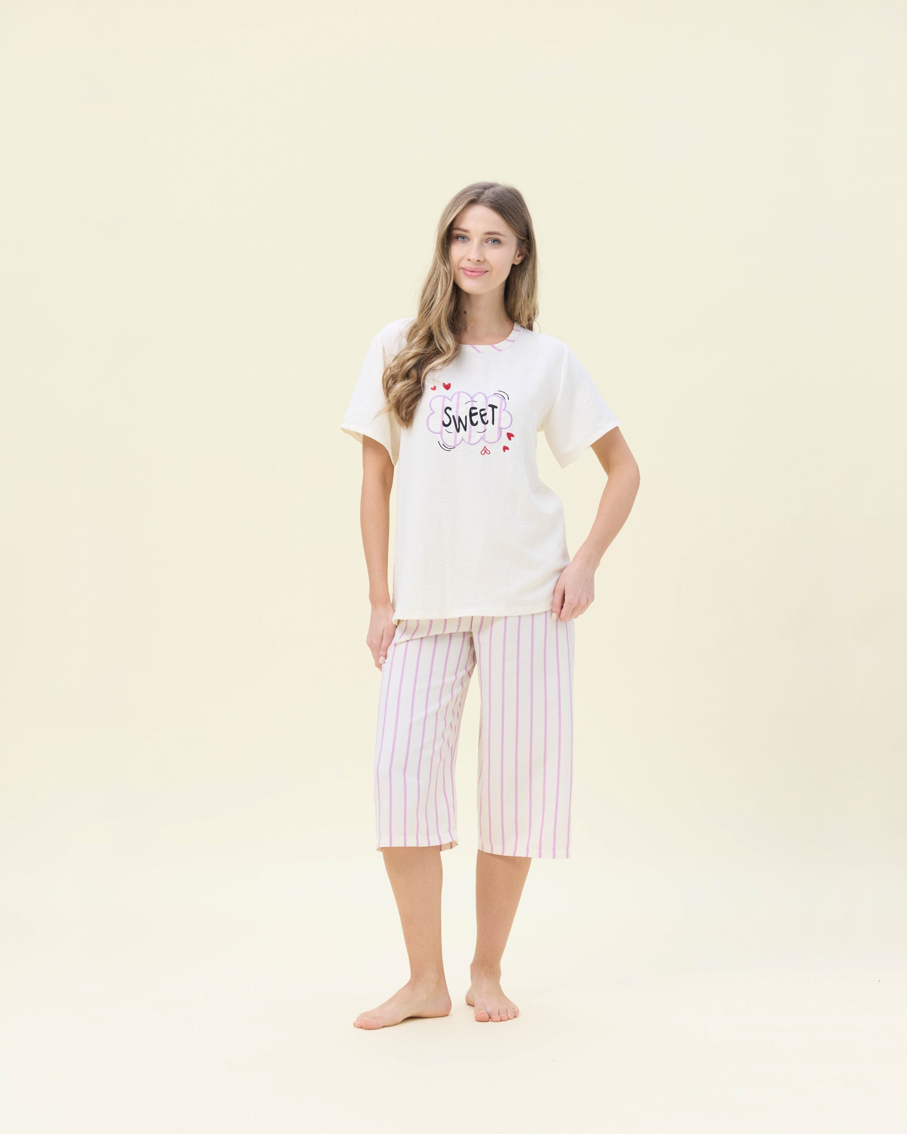 بيجامة نسائية - قطعتين (M-2XL)