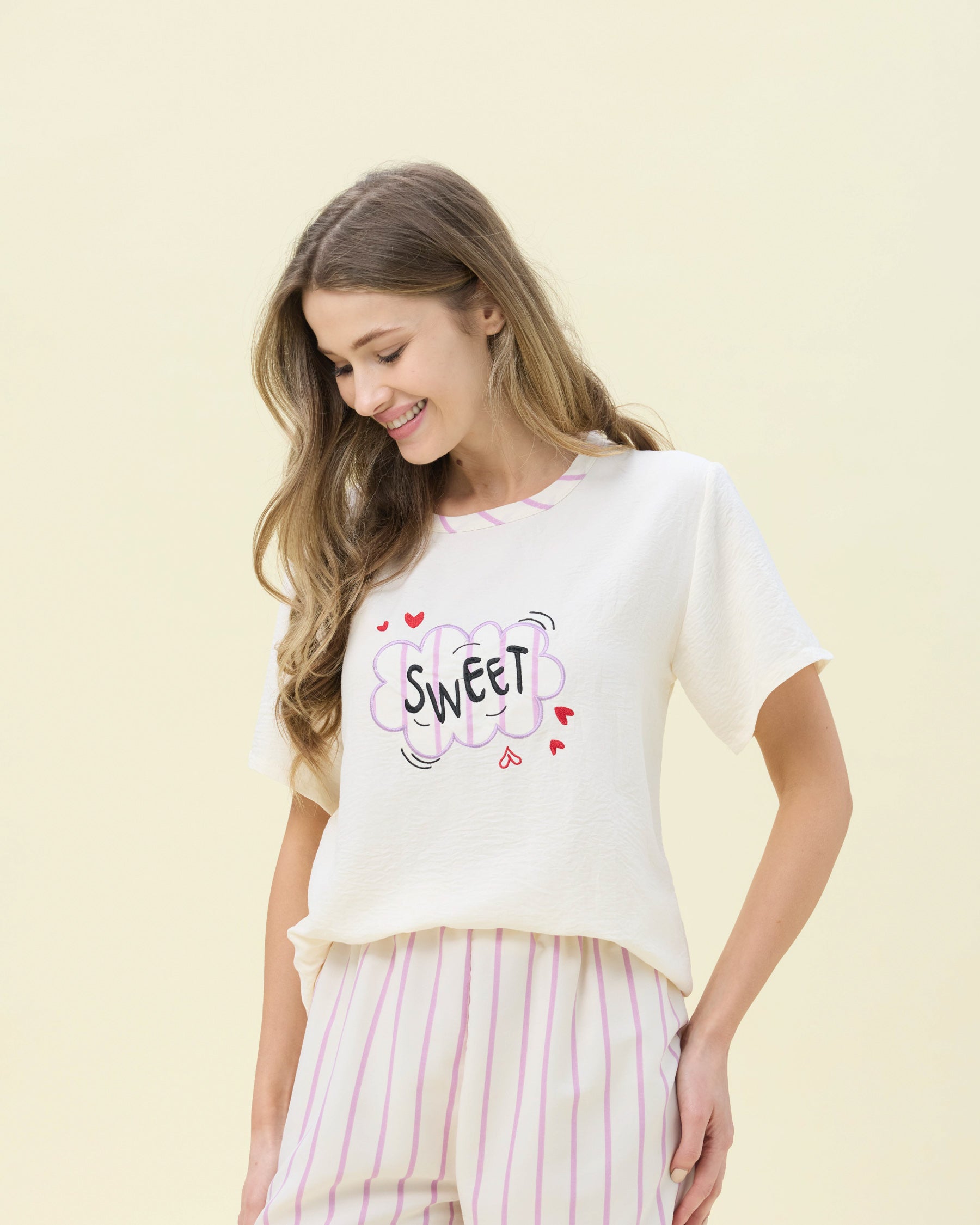 بيجامة نسائية - قطعتين (M-2XL)