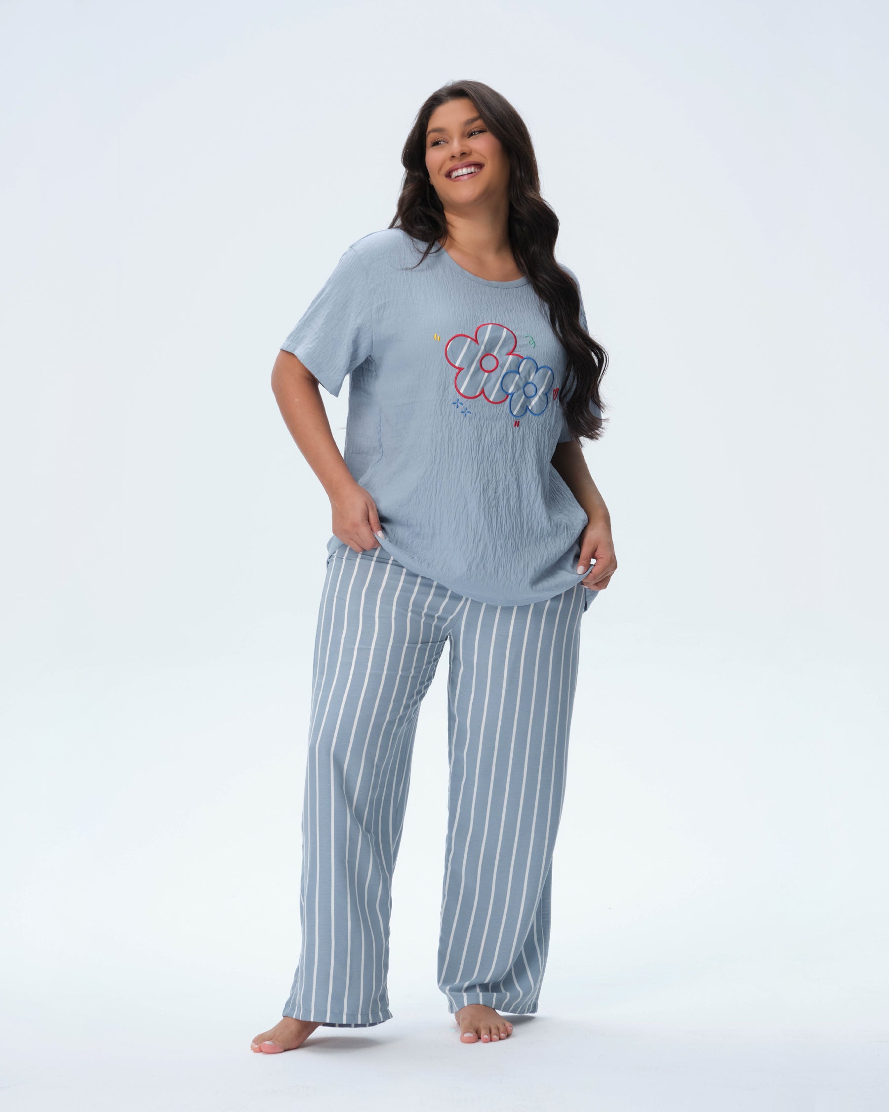 بيجامة نسائية - قطعتين (3XL-6XL)