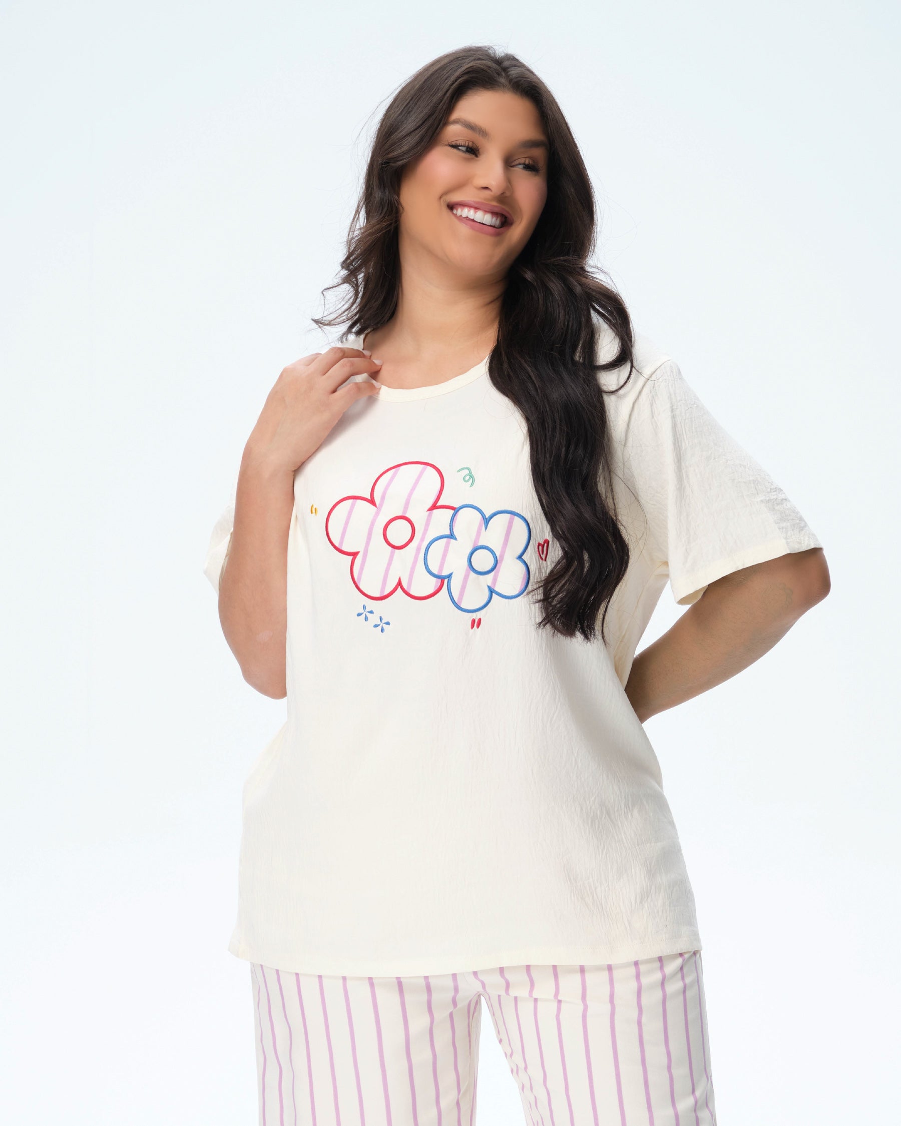 بيجامة نسائية - قطعتين (3XL-6XL)