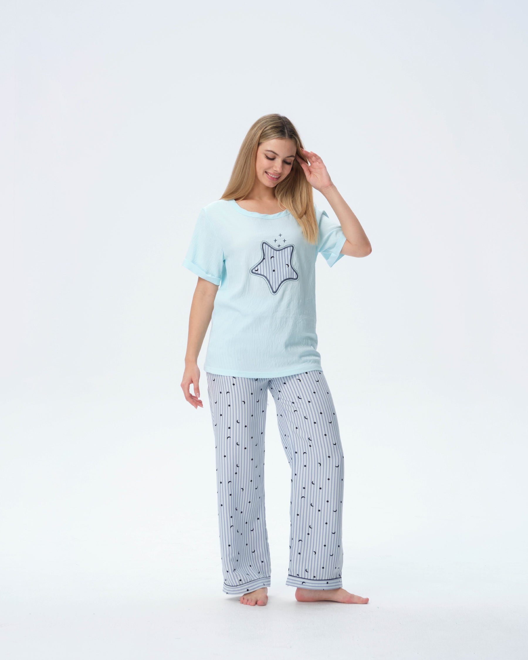بيجامة نسائية - قطعتين (M-2XL)