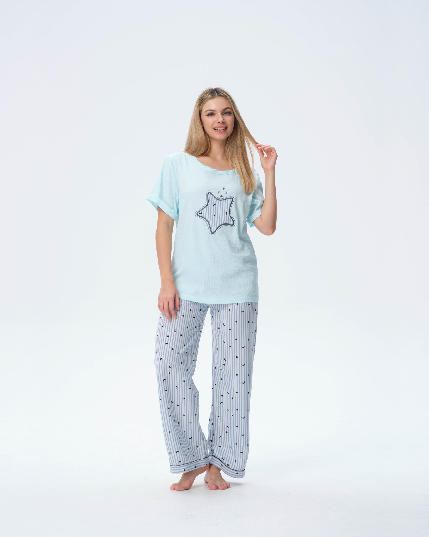 بيجامة نسائية - قطعتين (M-2XL)