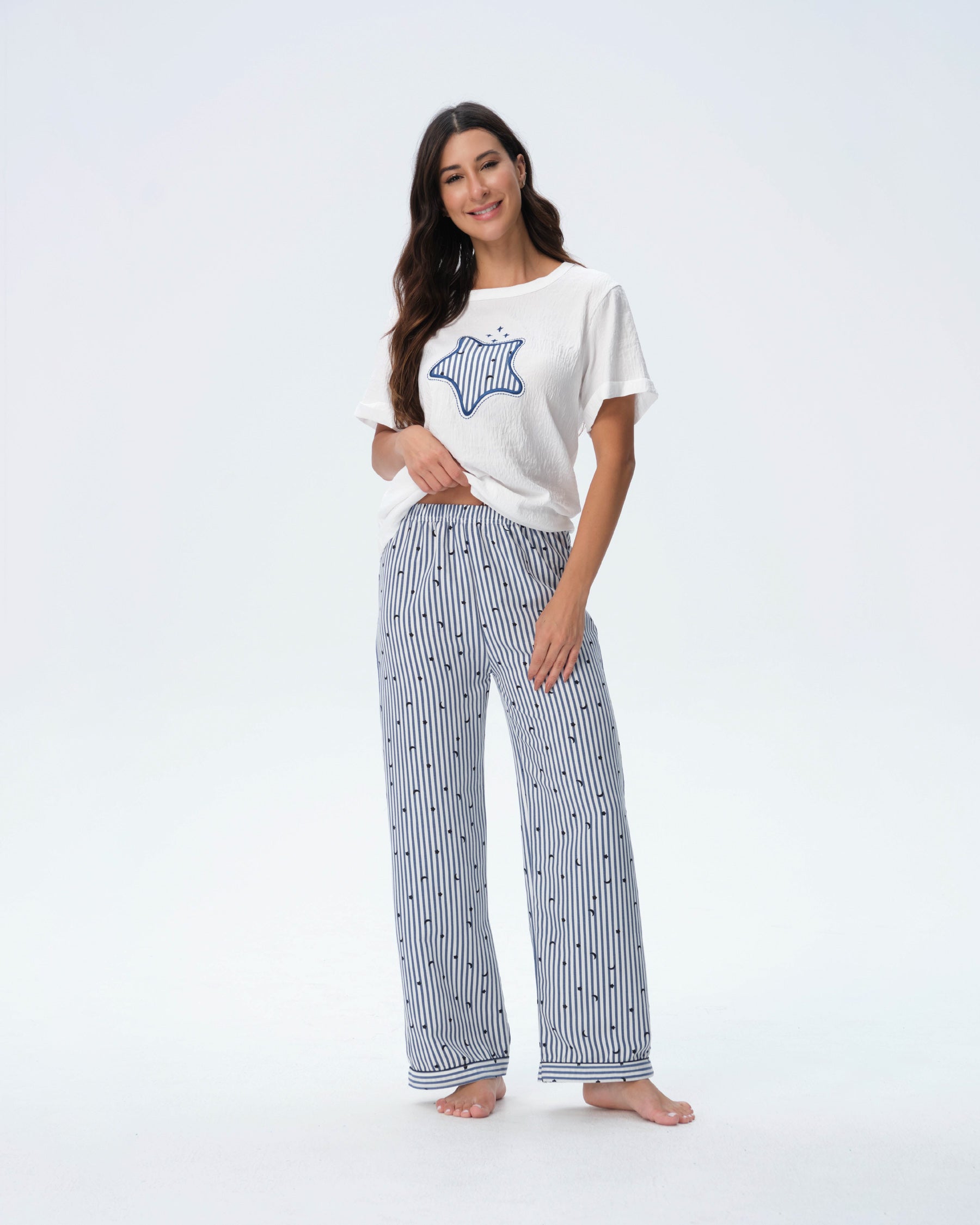 بيجامة نسائية - قطعتين (M-2XL)