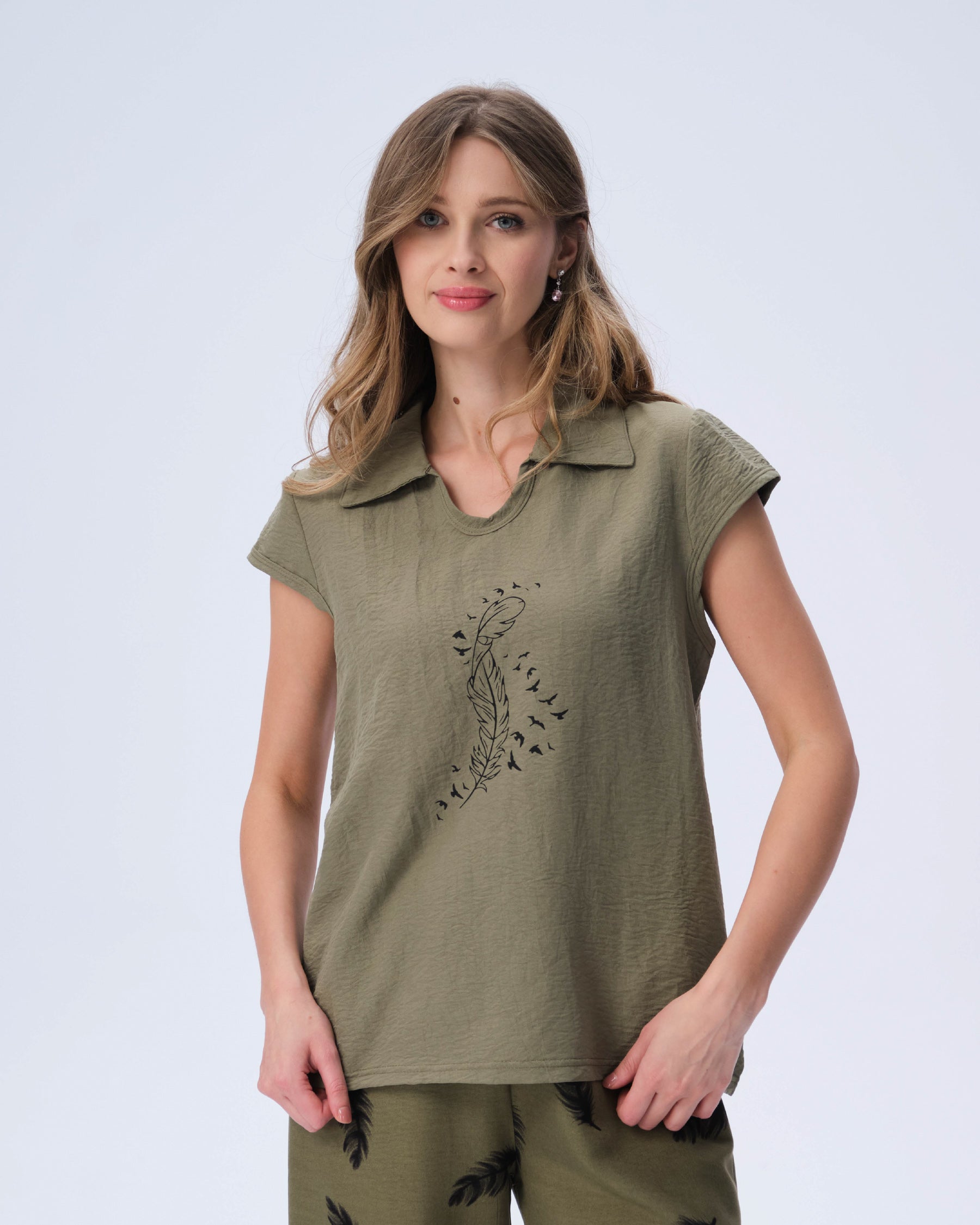 بيجامة نسائية - قطعتين (M-2XL)