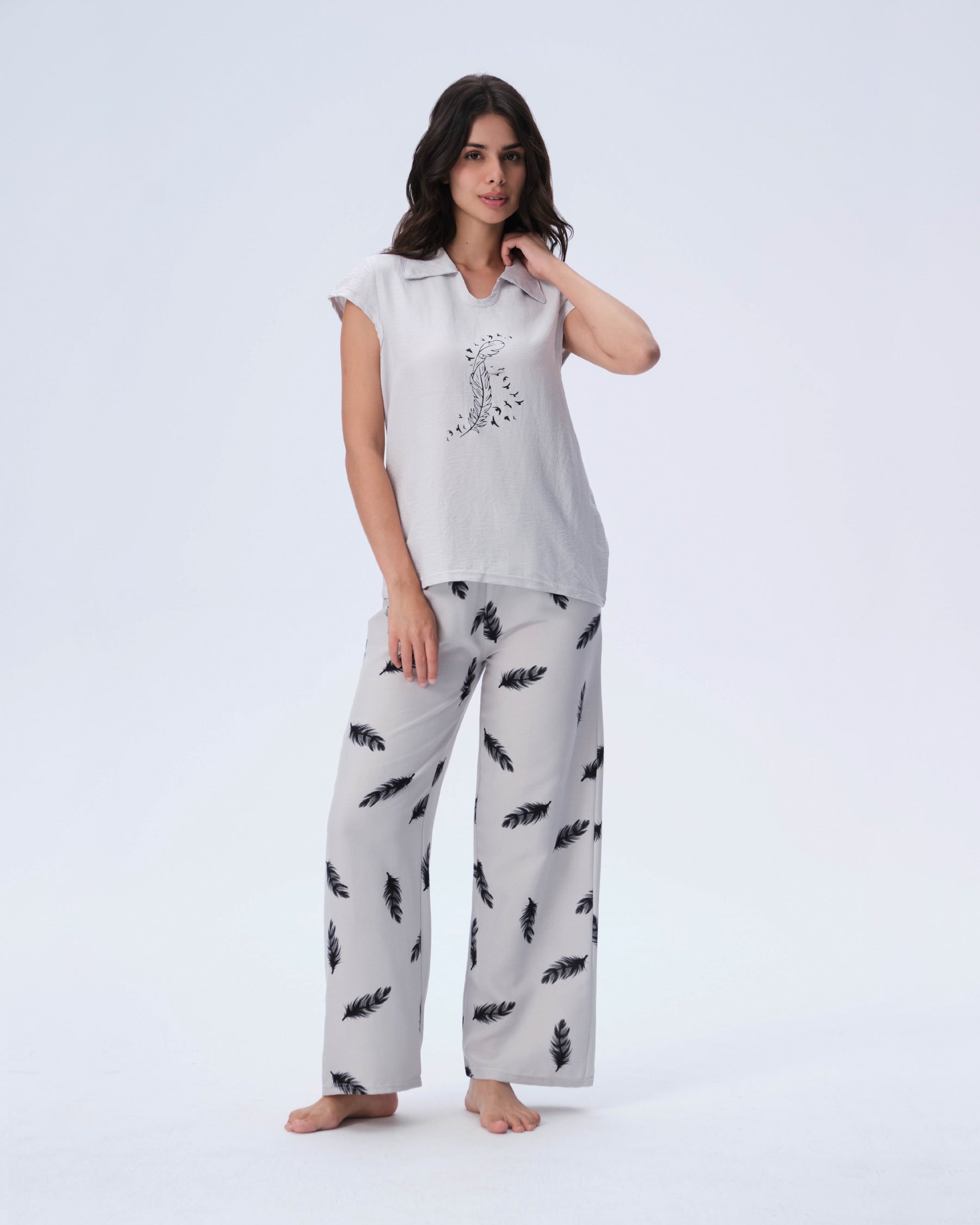 بيجامة نسائية - قطعتين (M-2XL)