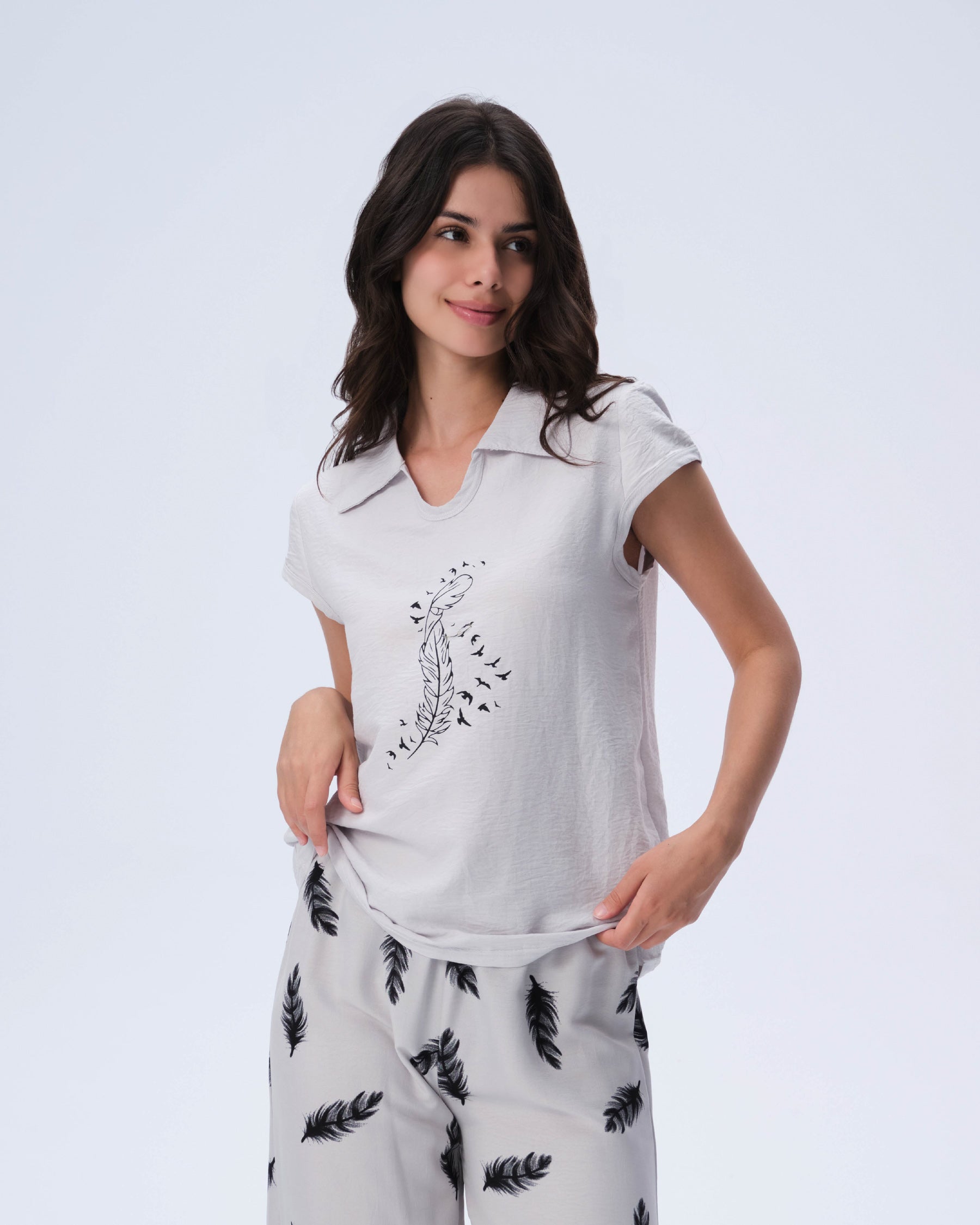 بيجامة نسائية - قطعتين (M-2XL)
