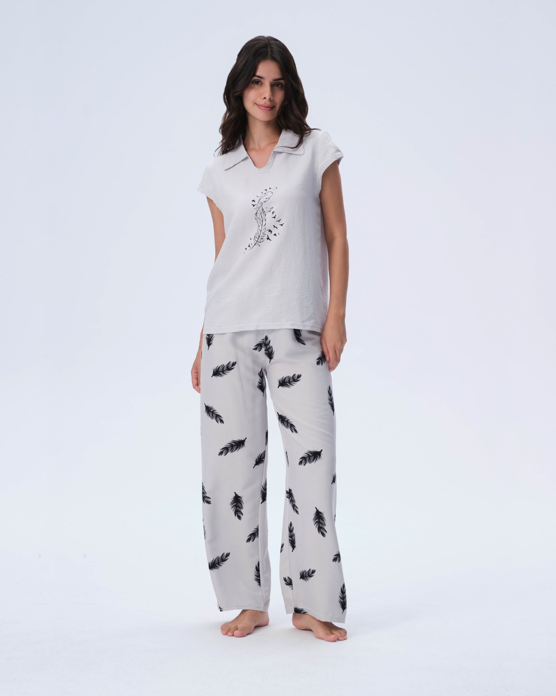 بيجامة نسائية - قطعتين (M-2XL)