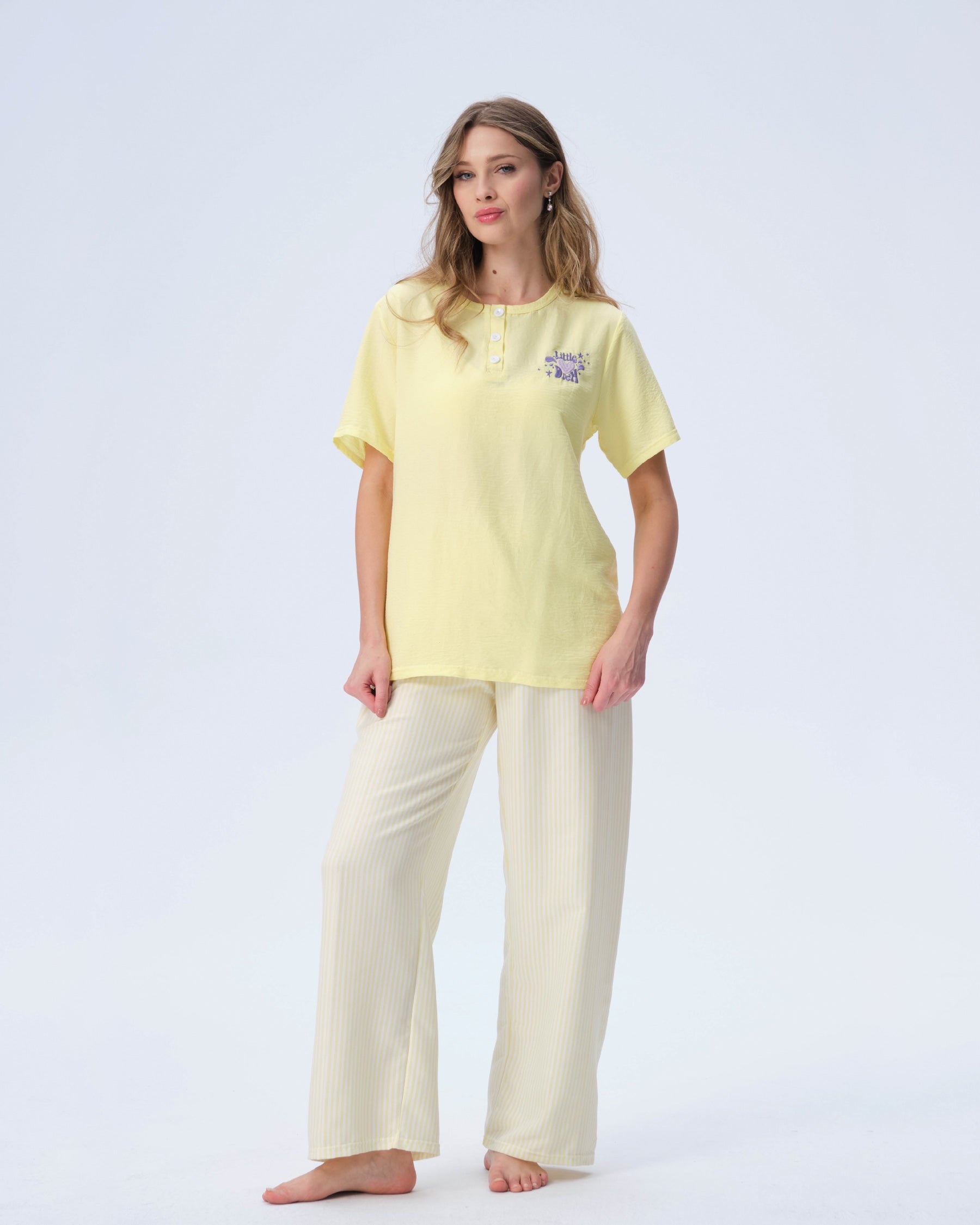 بيجامة نسائية - 3 قطع (M-2XL)