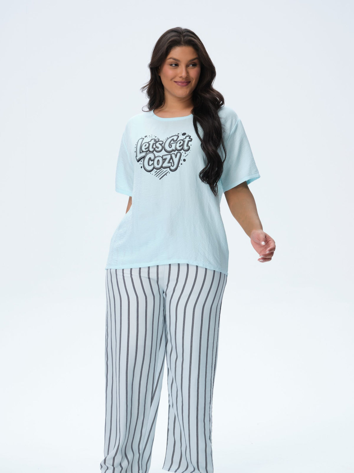 بيجامة نسائية - قطعتين (3XL-6XL)