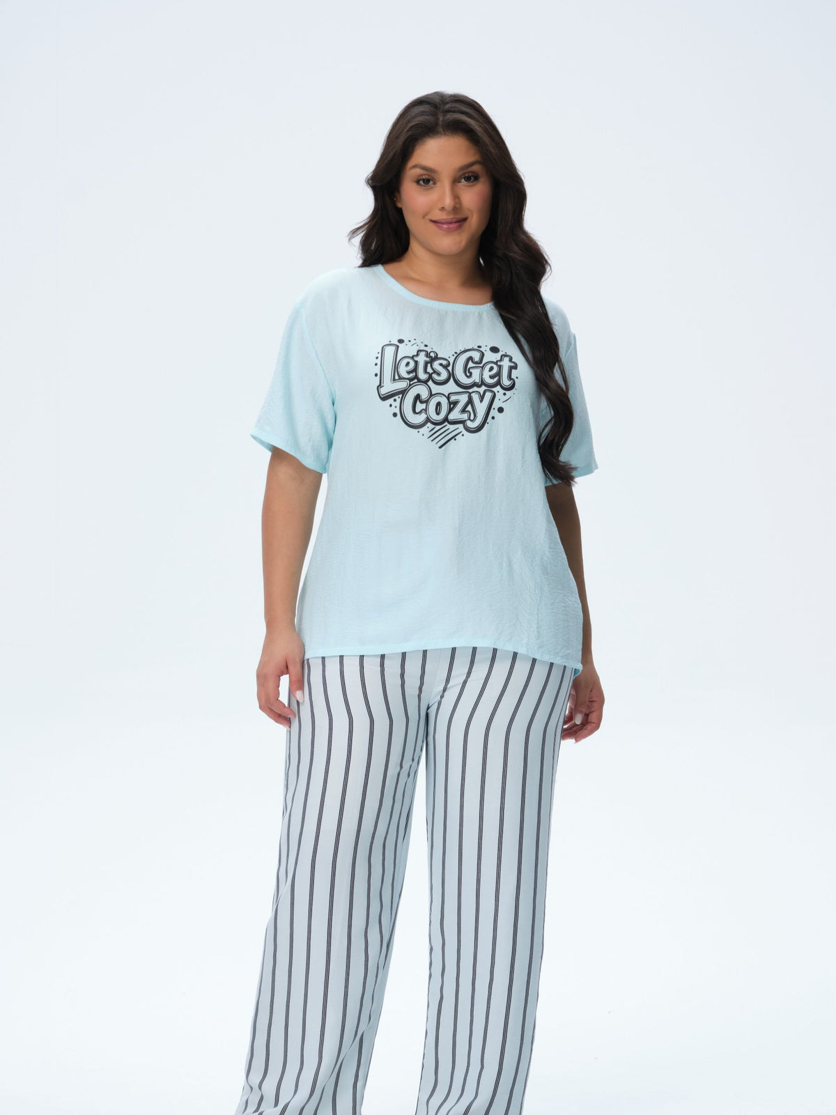 بيجامة نسائية - قطعتين (3XL-6XL)