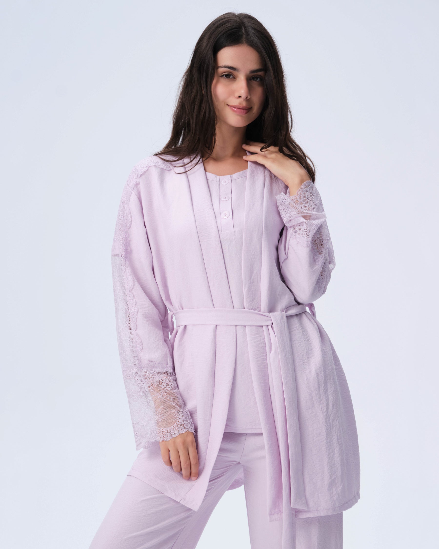 بيجامة نسائية - 3 قطع (M-2XL)