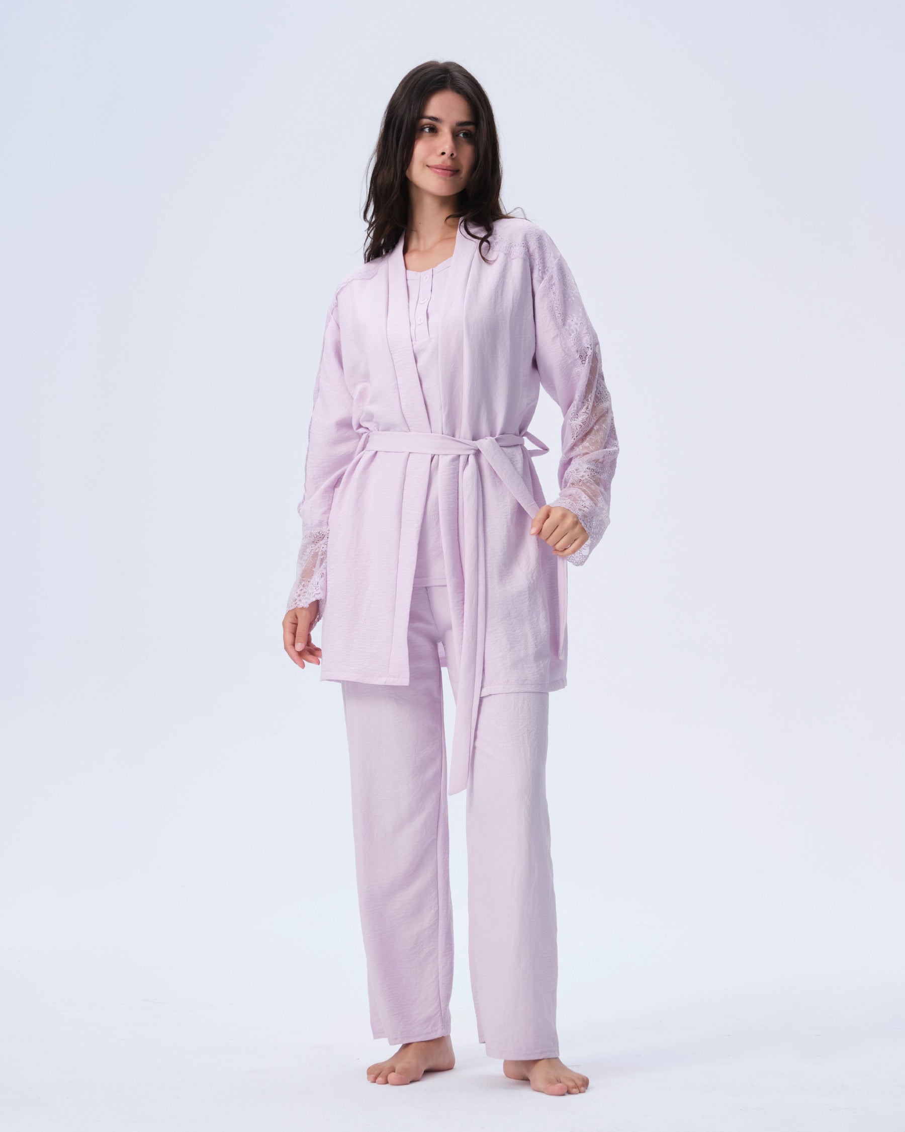 بيجامة نسائية - 3 قطع (M-2XL)