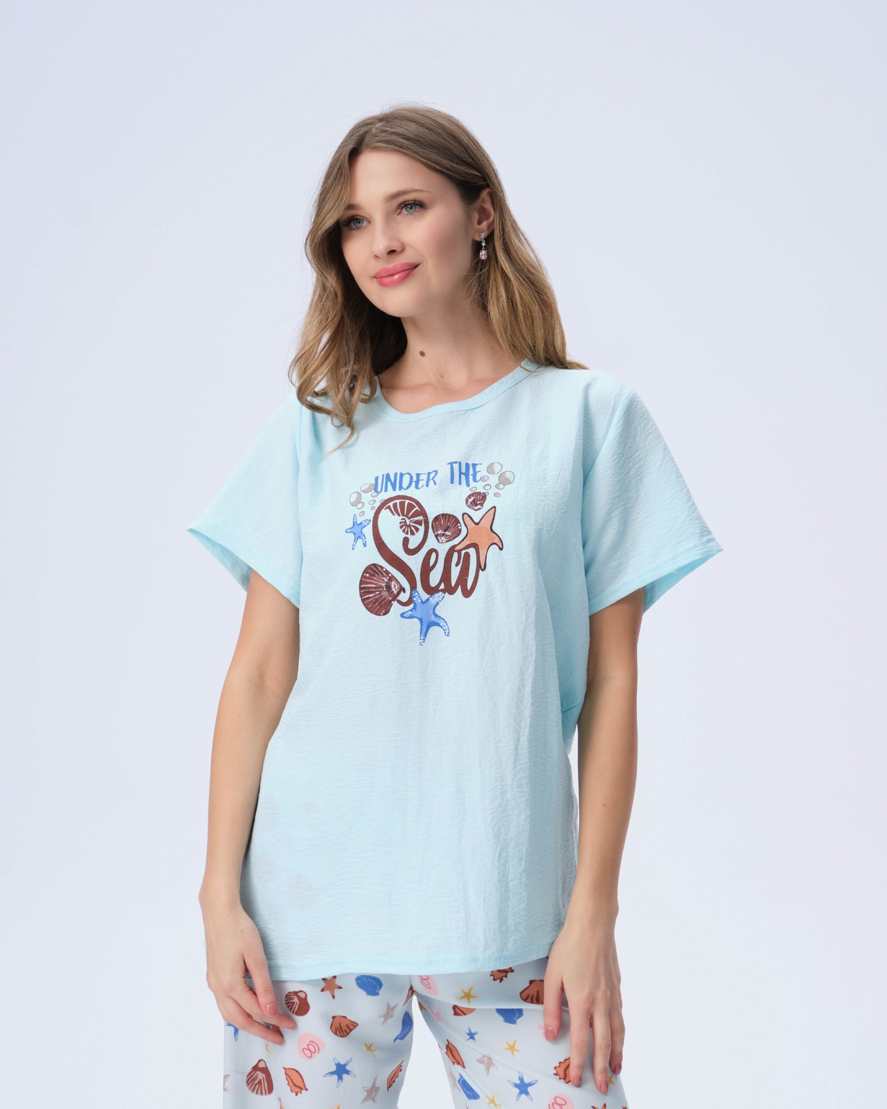 بيجامة نسائية - قطعتين (M-2XL)
