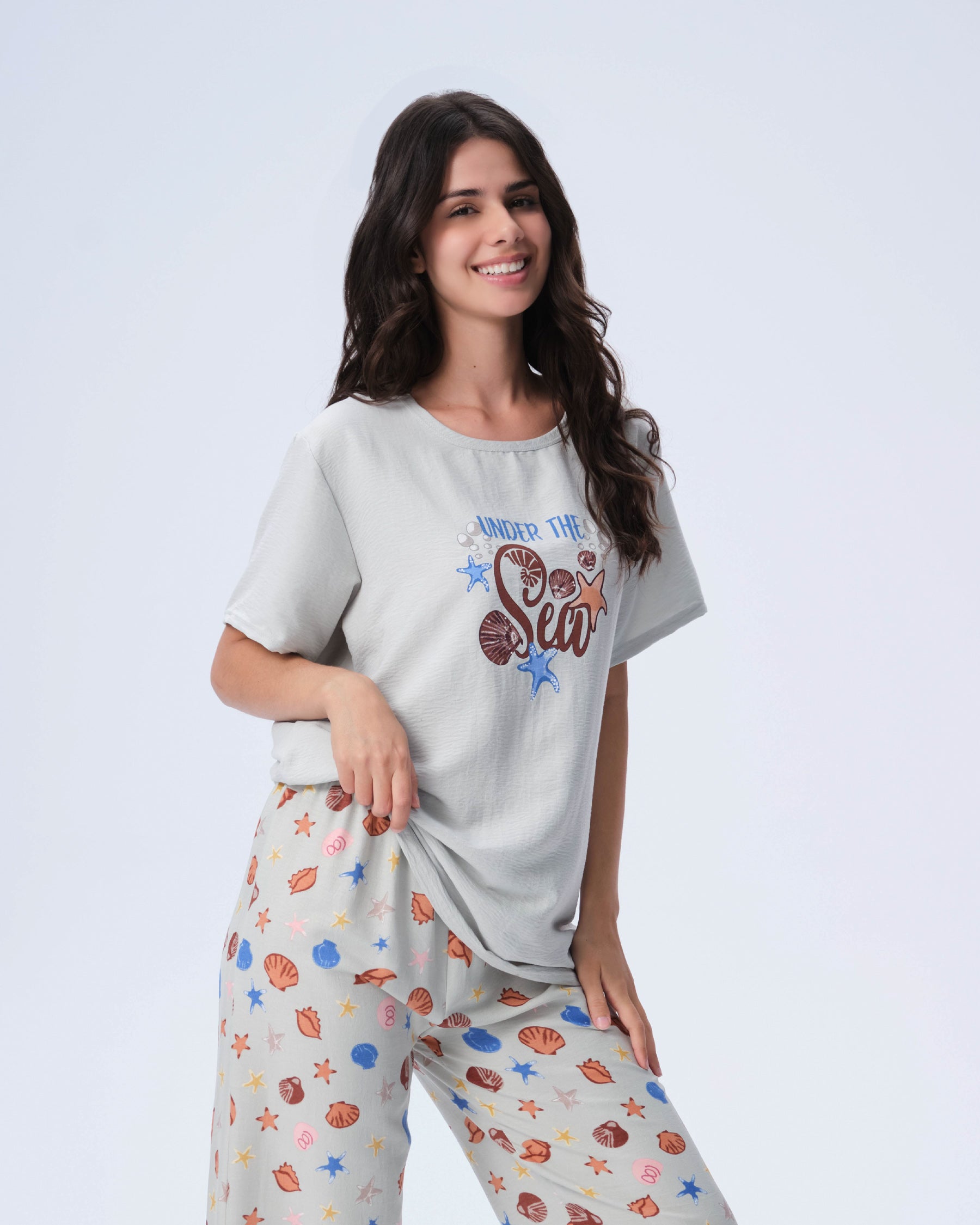 بيجامة نسائية - قطعتين (M-2XL)