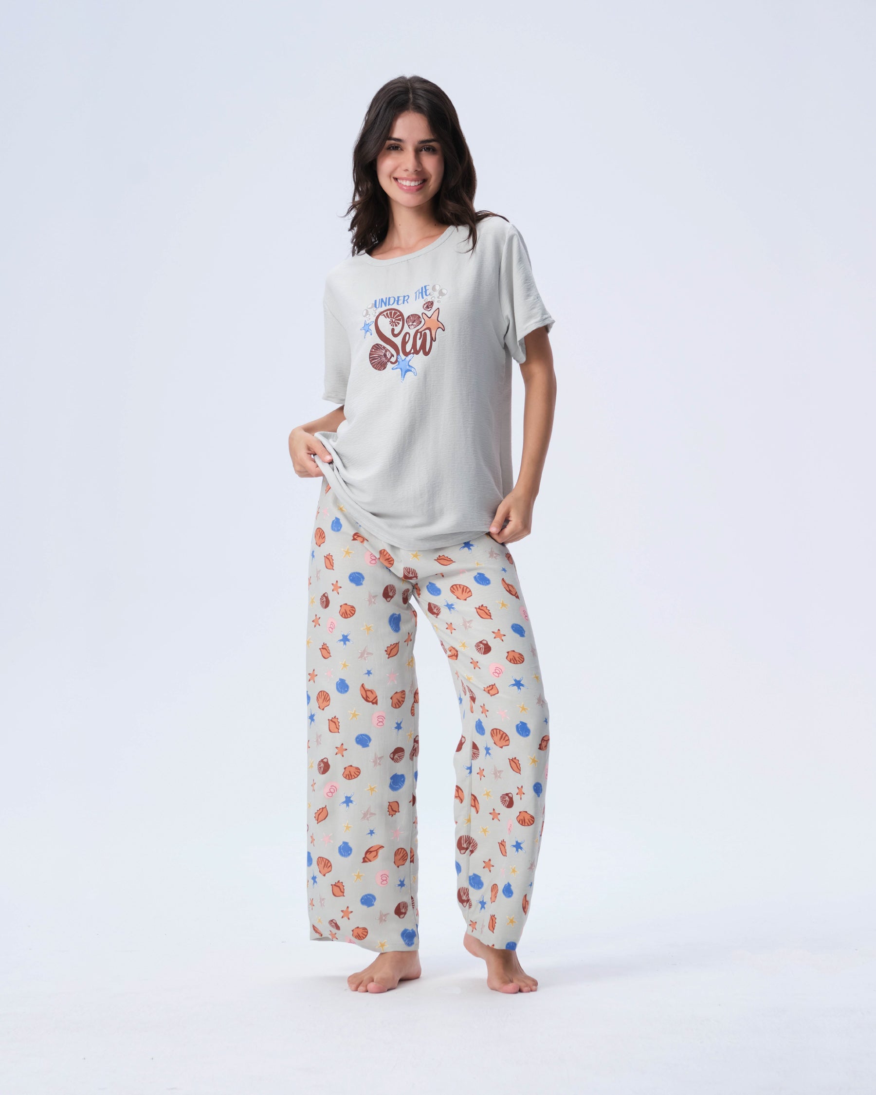 بيجامة نسائية - قطعتين (M-2XL)