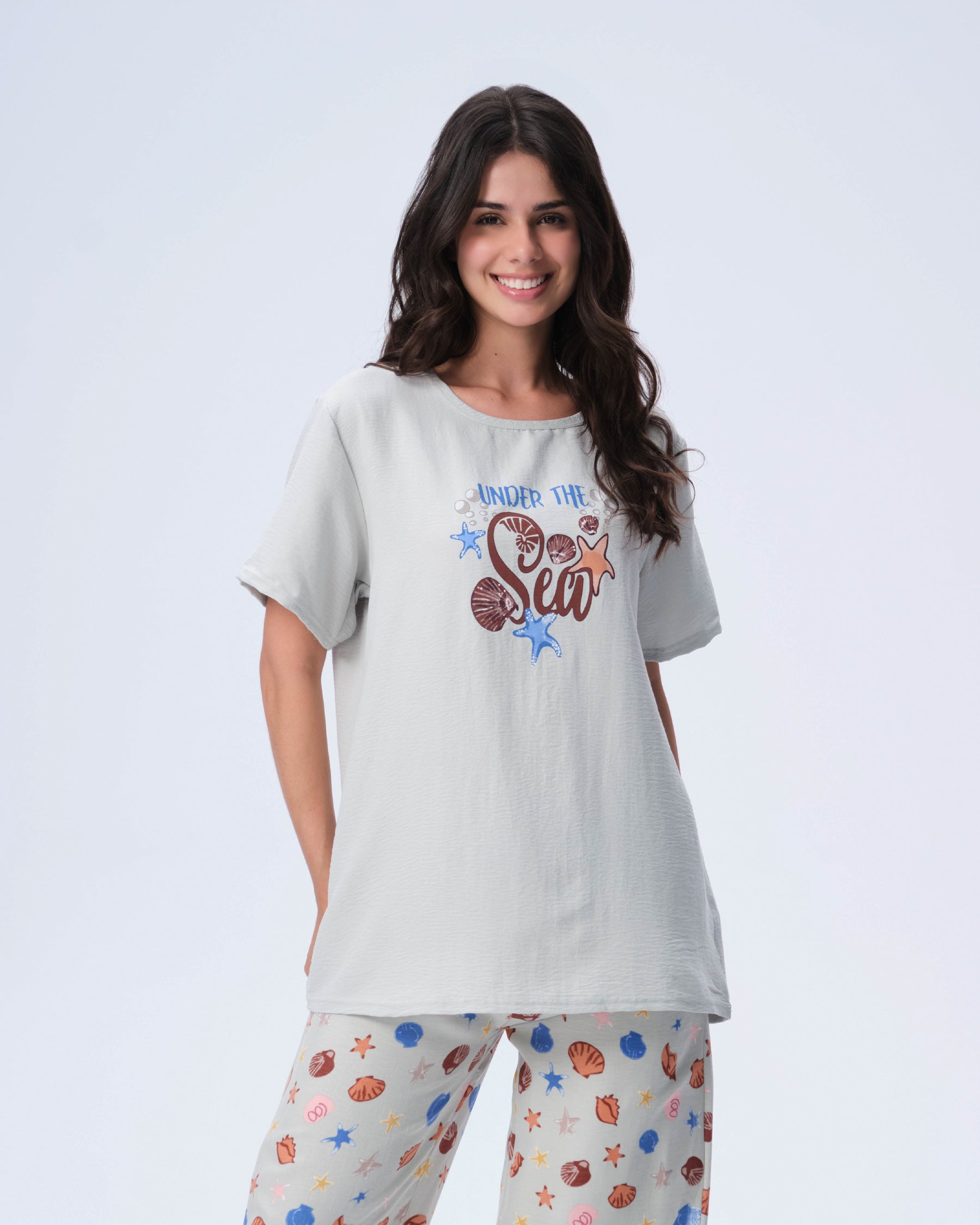 بيجامة نسائية - قطعتين (M-2XL)