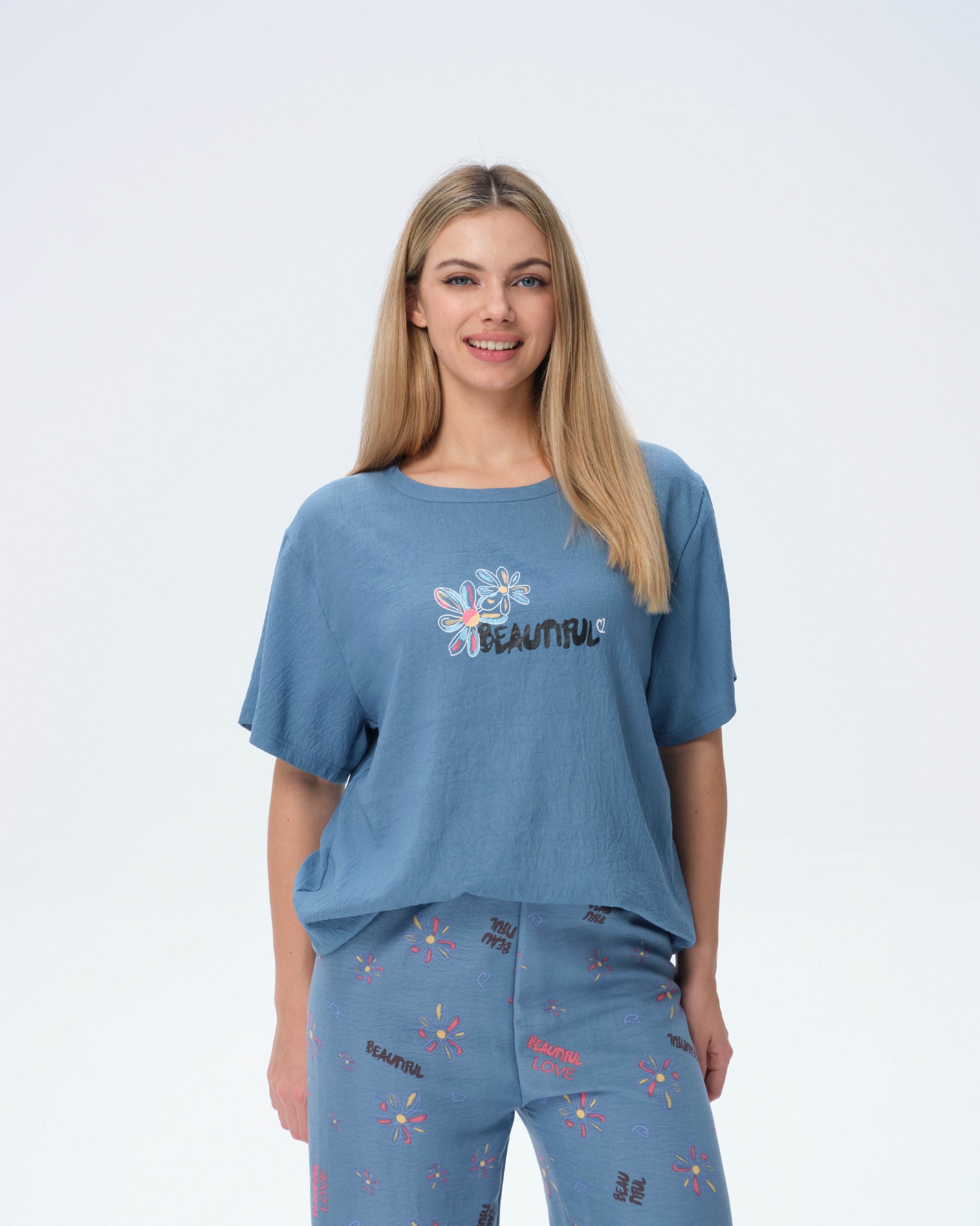 بيجامة نسائية - قطعتين (M-2XL)