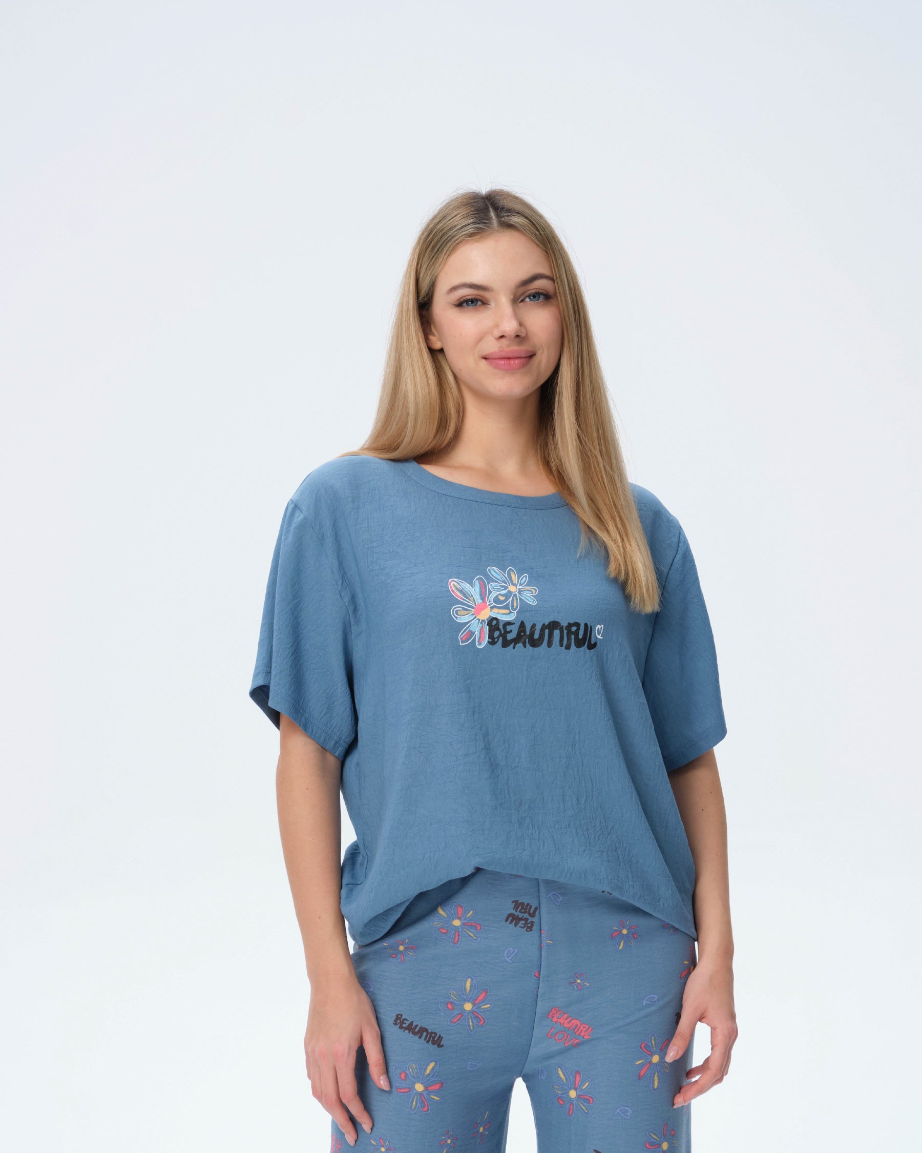 بيجامة نسائية - قطعتين (M-2XL)