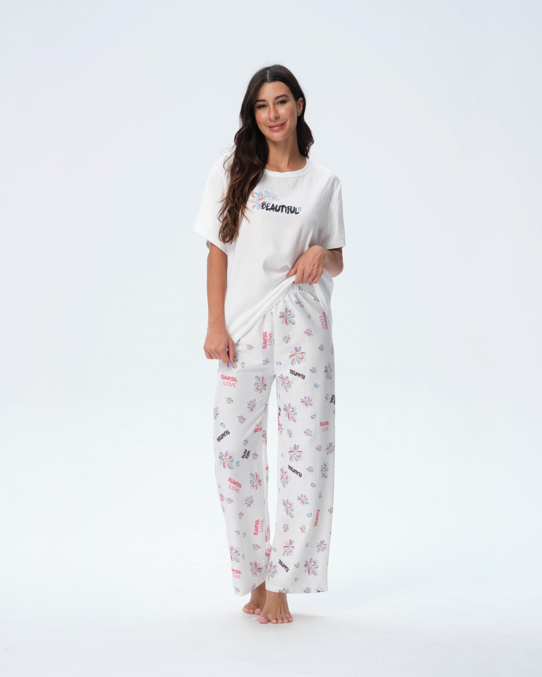 بيجامة نسائية - قطعتين (M-2XL)