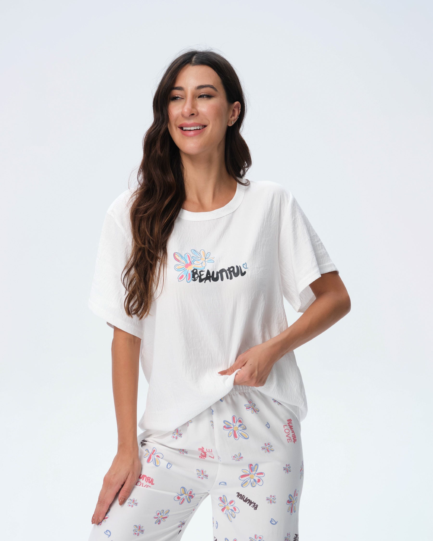 بيجامة نسائية - قطعتين (M-2XL)