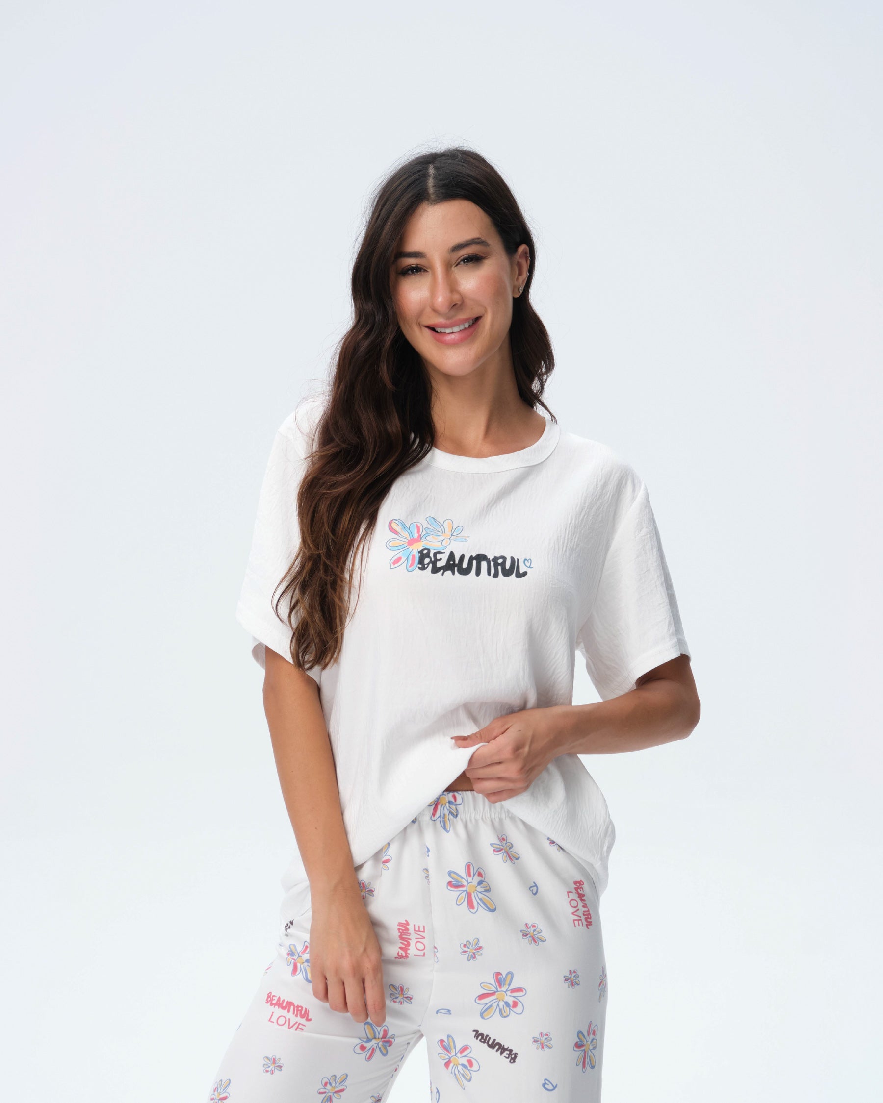 بيجامة نسائية - قطعتين (M-2XL)