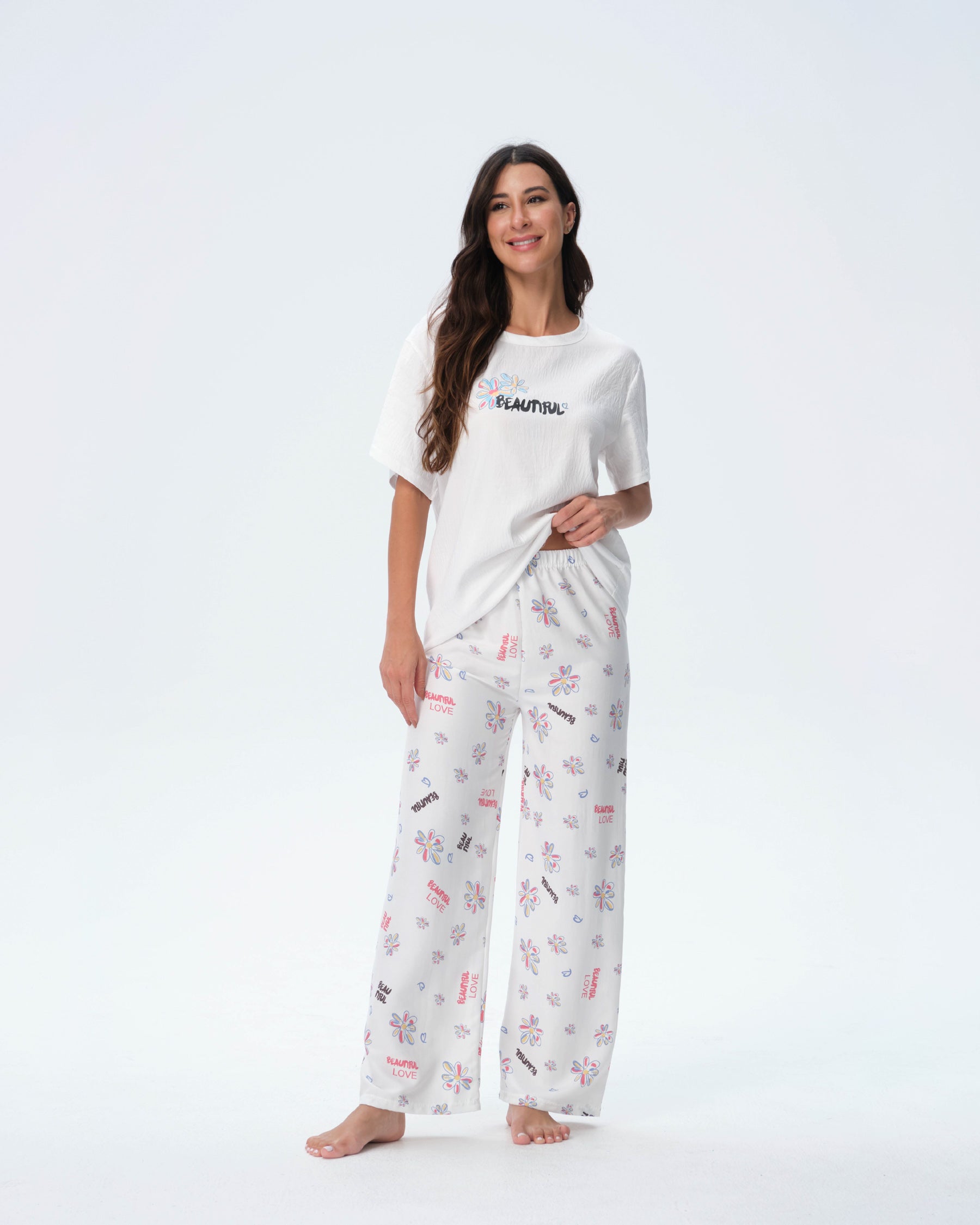 بيجامة نسائية - قطعتين (M-2XL)