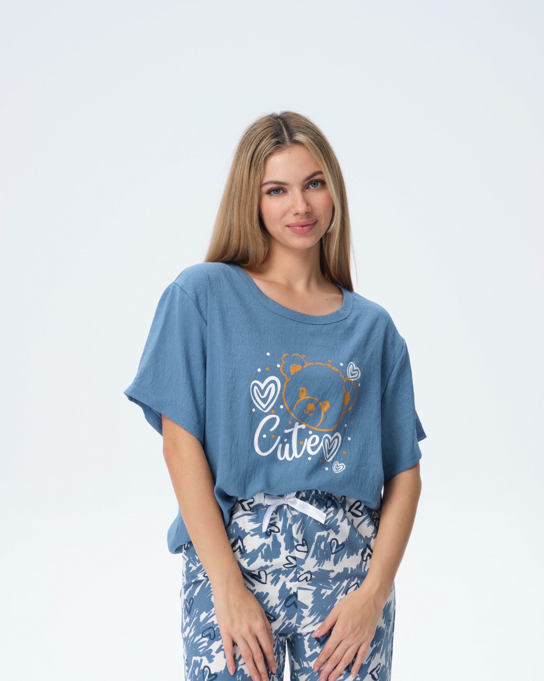 بيجامة نسائية - قطعتين (M-2XL)