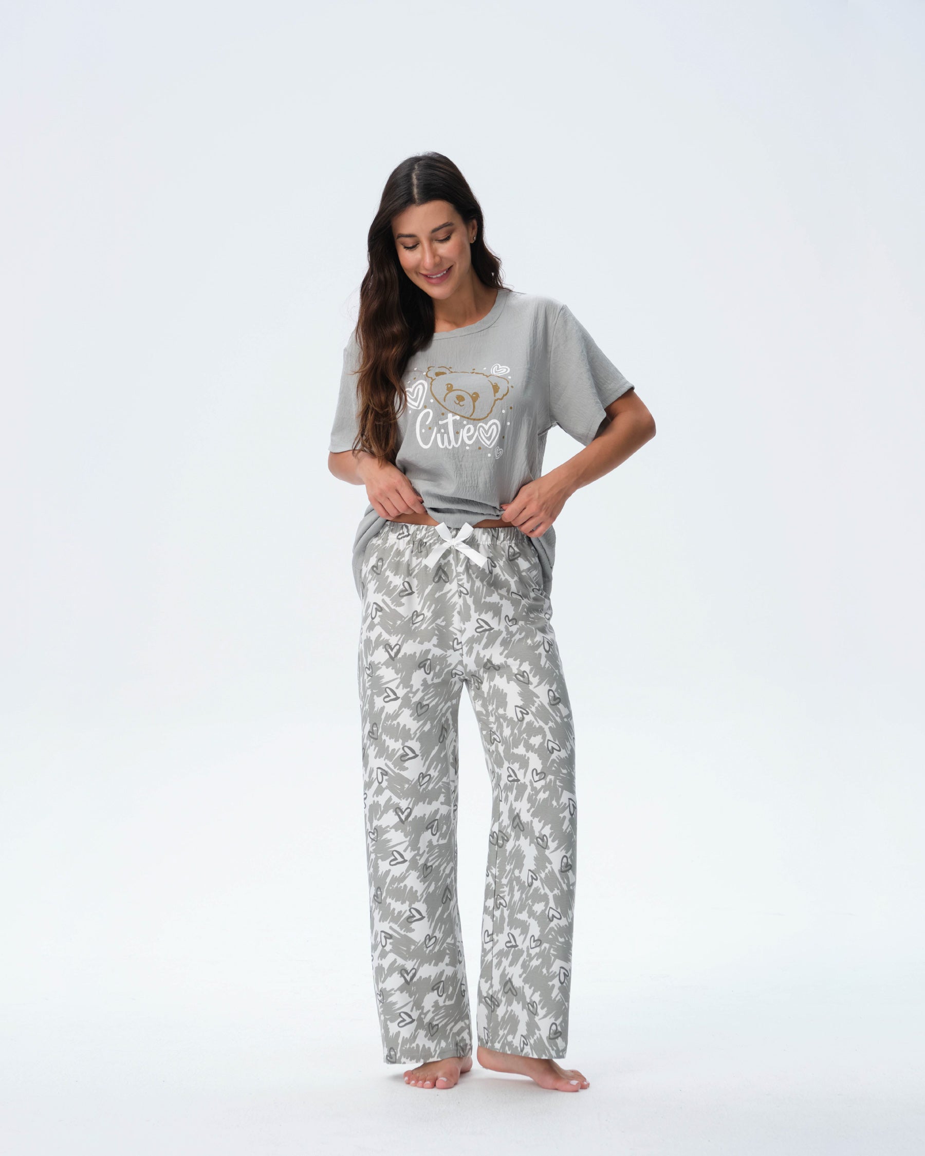 بيجامة نسائية - قطعتين (M-2XL)