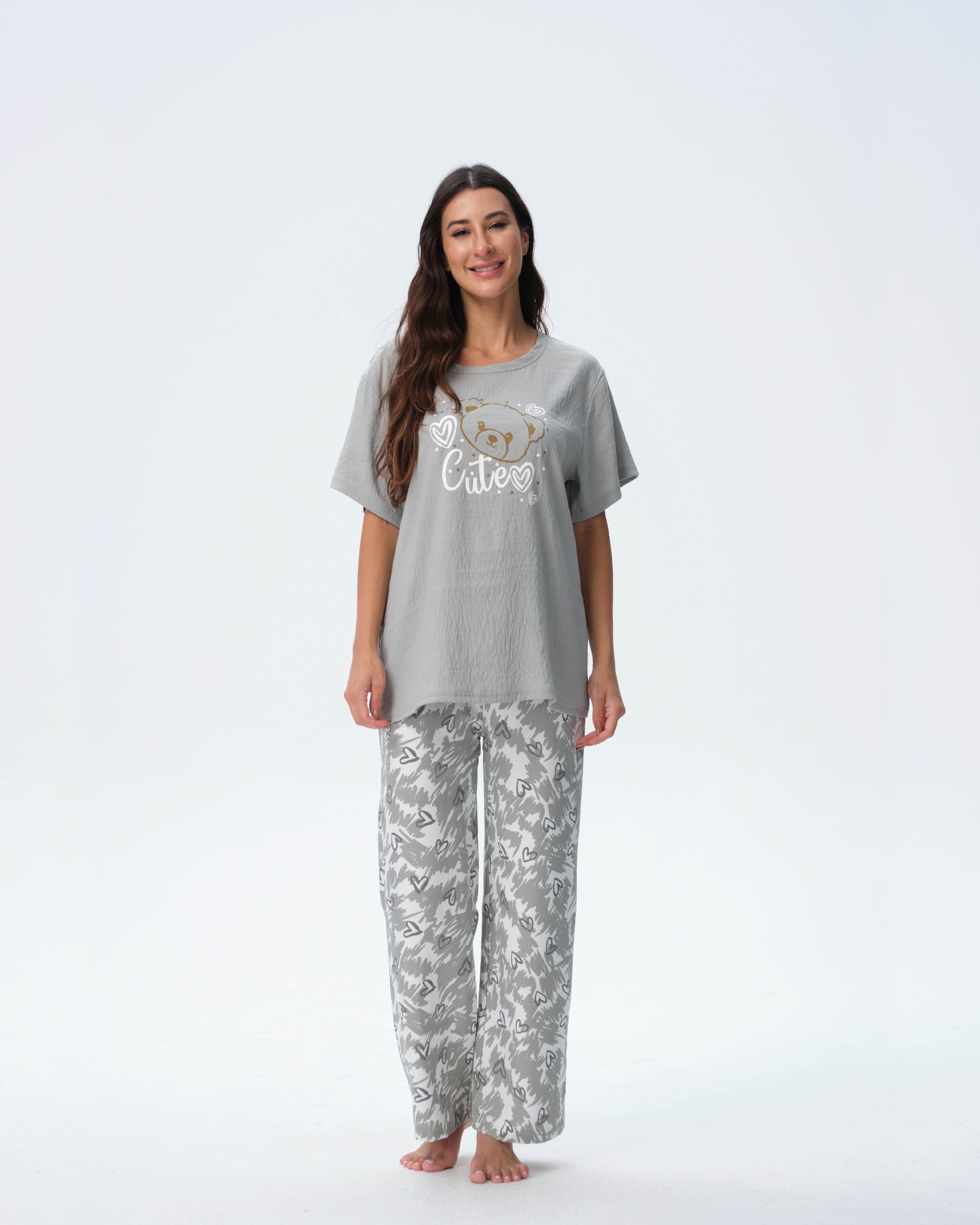 بيجامة نسائية - قطعتين (M-2XL)