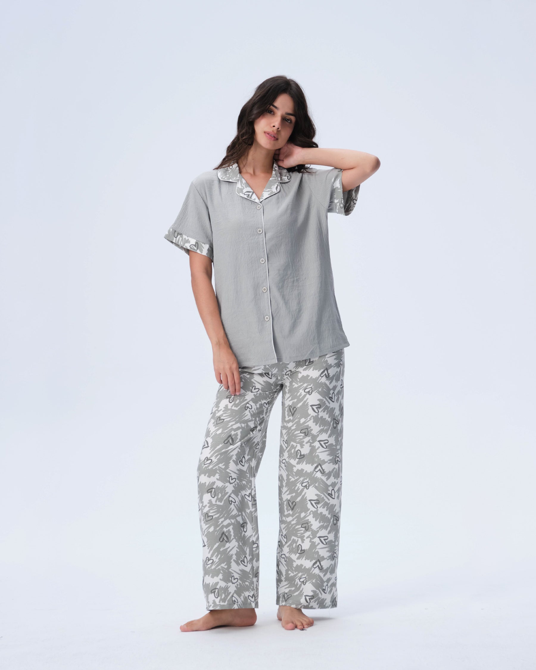 بيجامة نسائية - قطعتين (M-2XL)