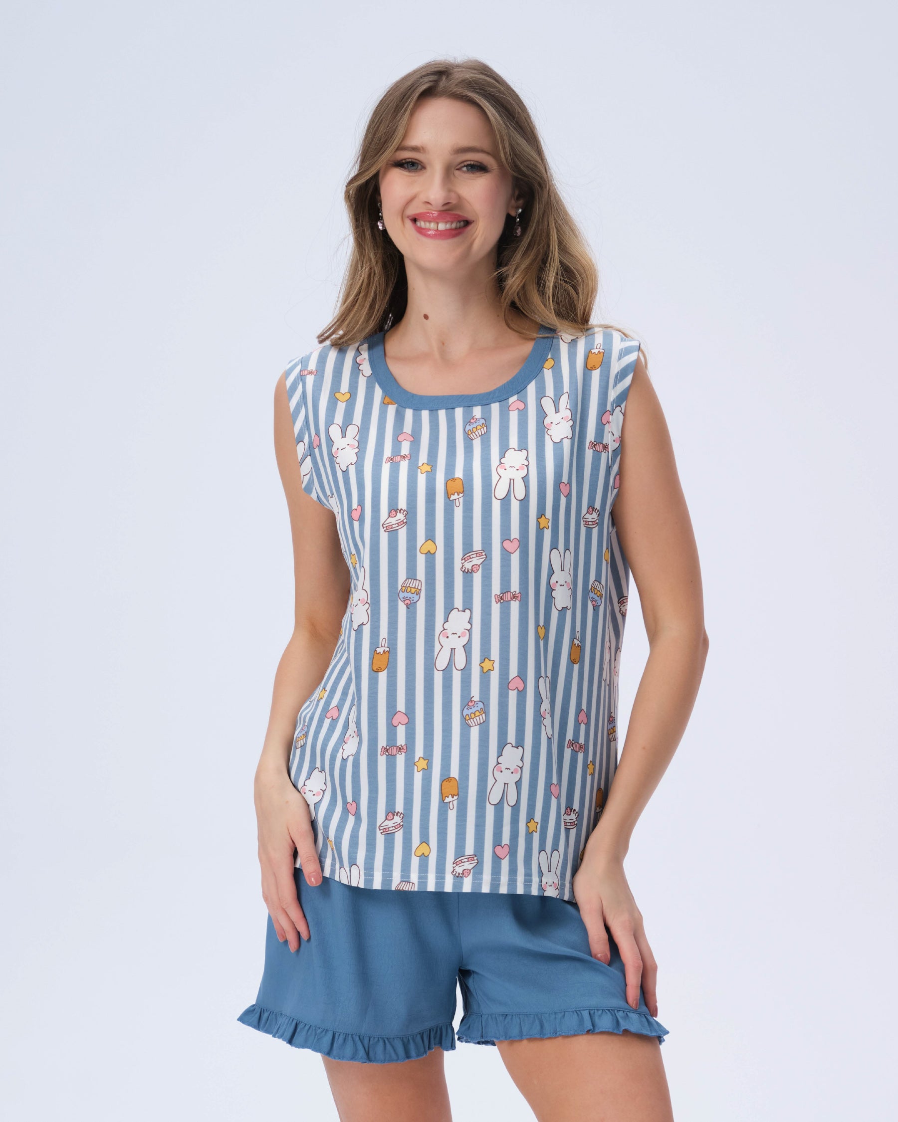 بيجامة نسائية - قطعتين (M-2XL)