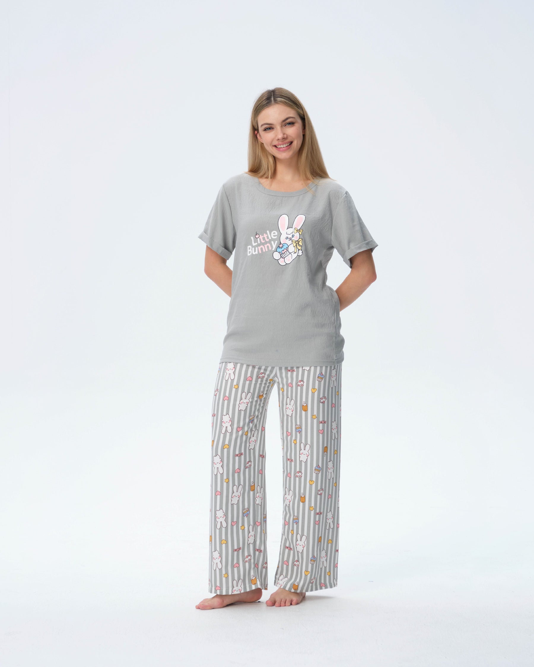 بيجامة نسائية - قطعتين (M-2XL)