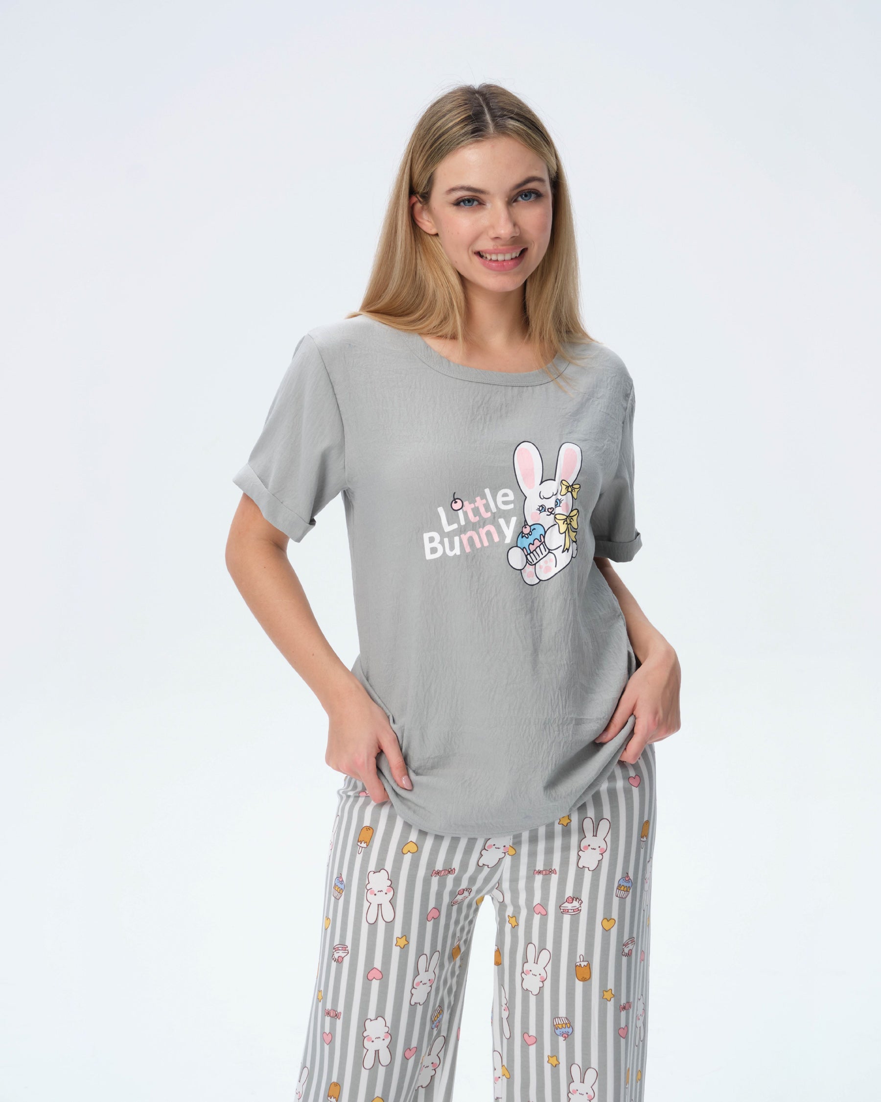 بيجامة نسائية - قطعتين (M-2XL)