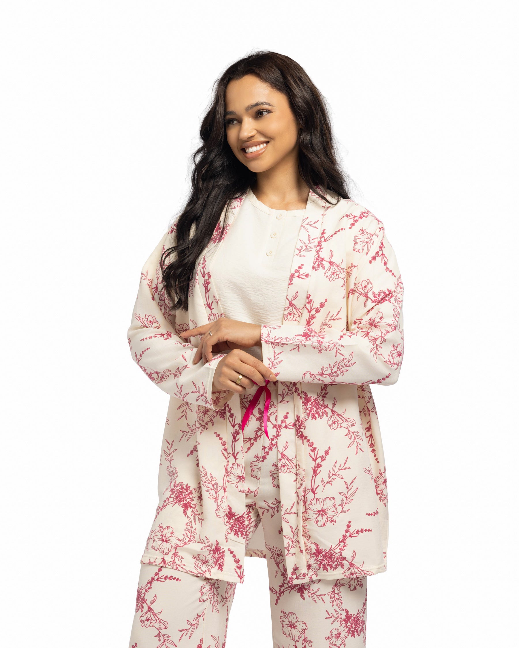بيجامة نسائية - 3 قطع (M-2XL)