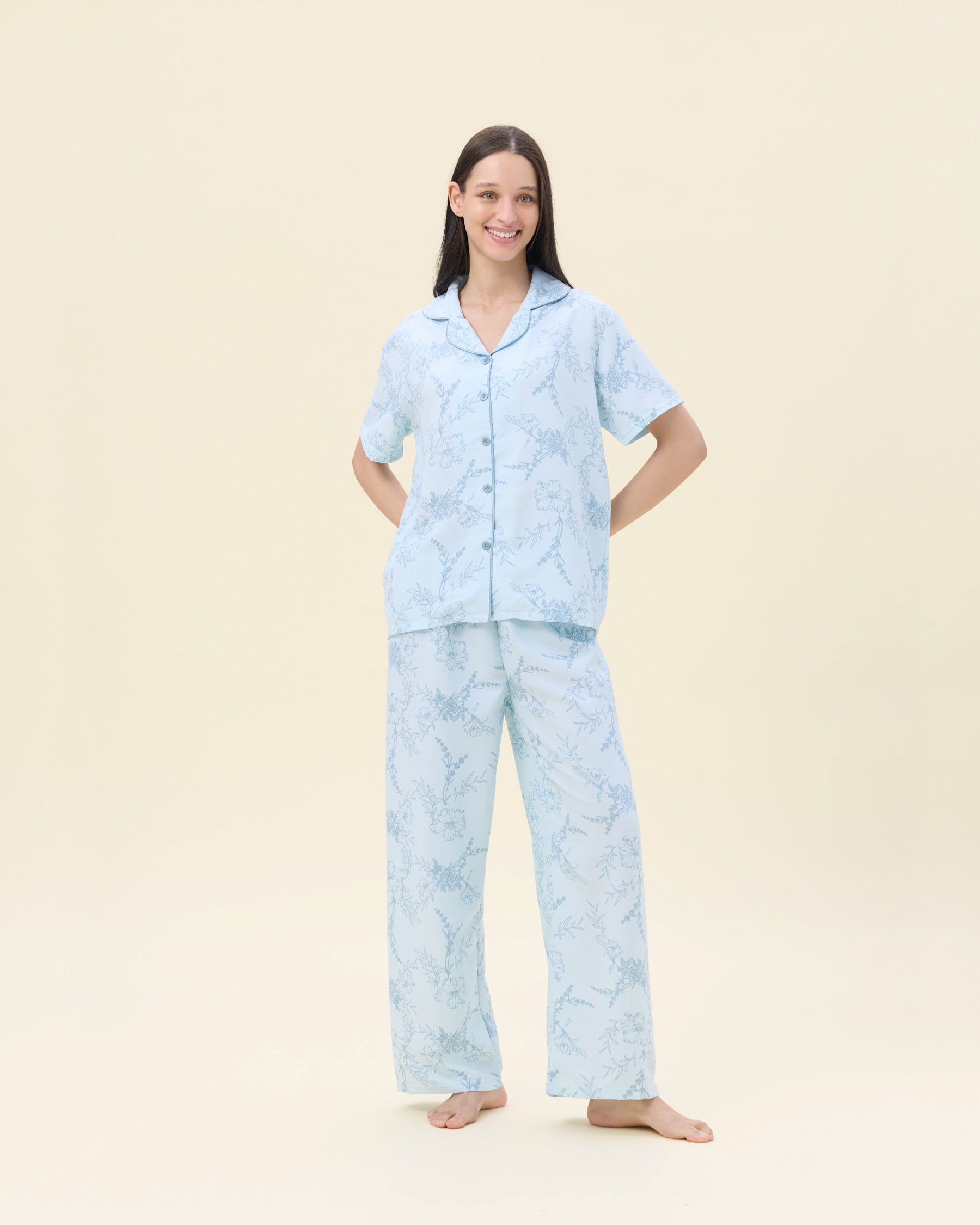 بيجامة نسائية - قطعتين (M-2XL)