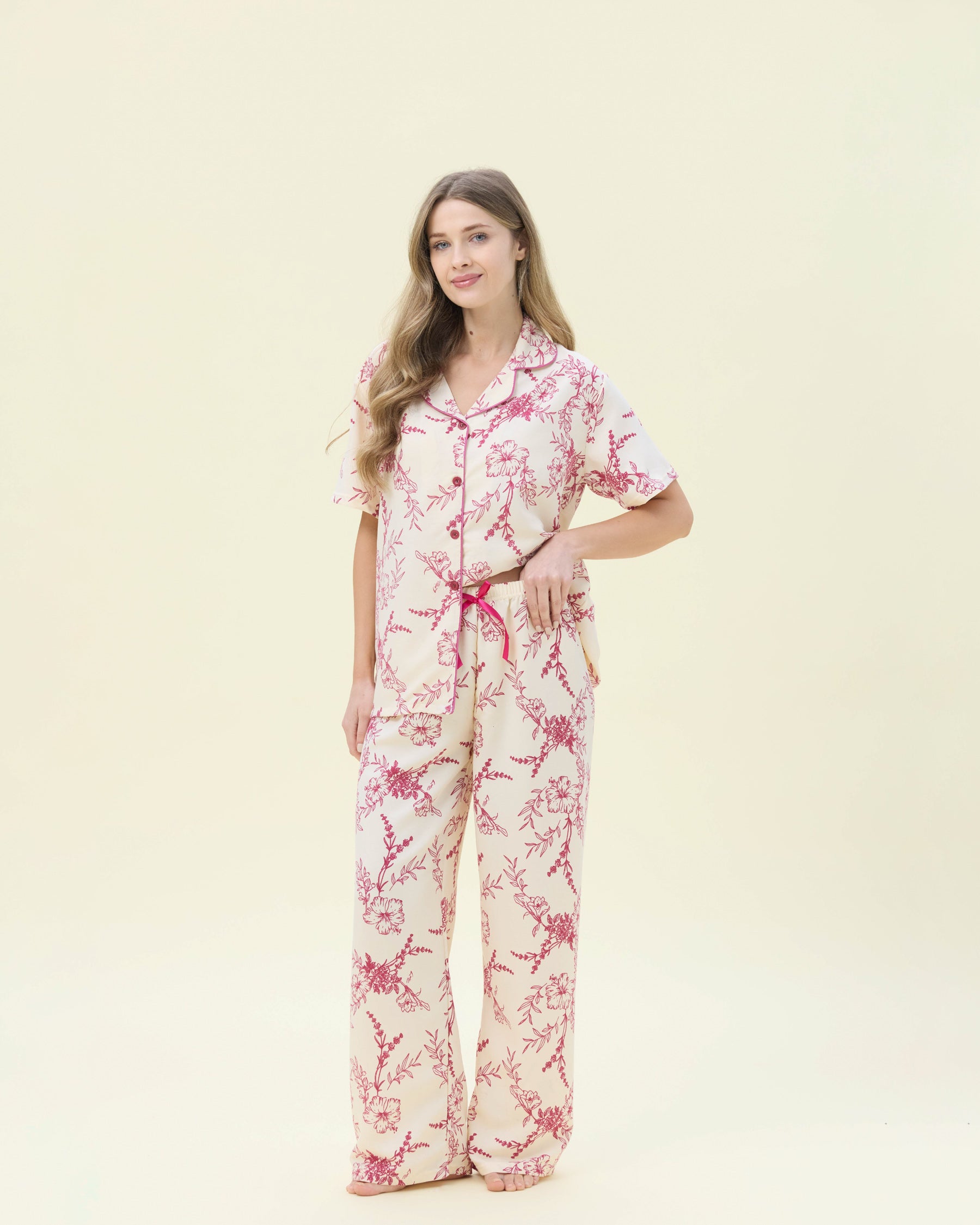 بيجامة نسائية - قطعتين (M-2XL)