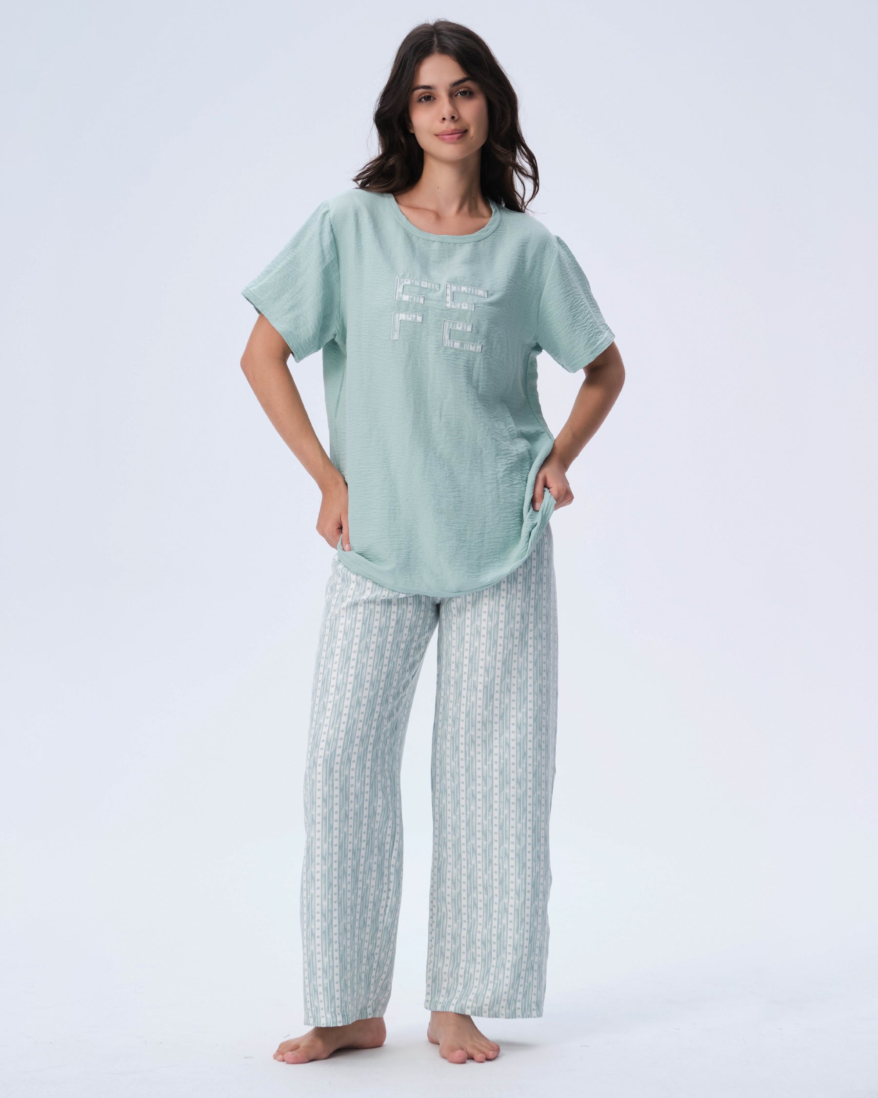 بيجامة نسائية - قطعتين (M-2XL)